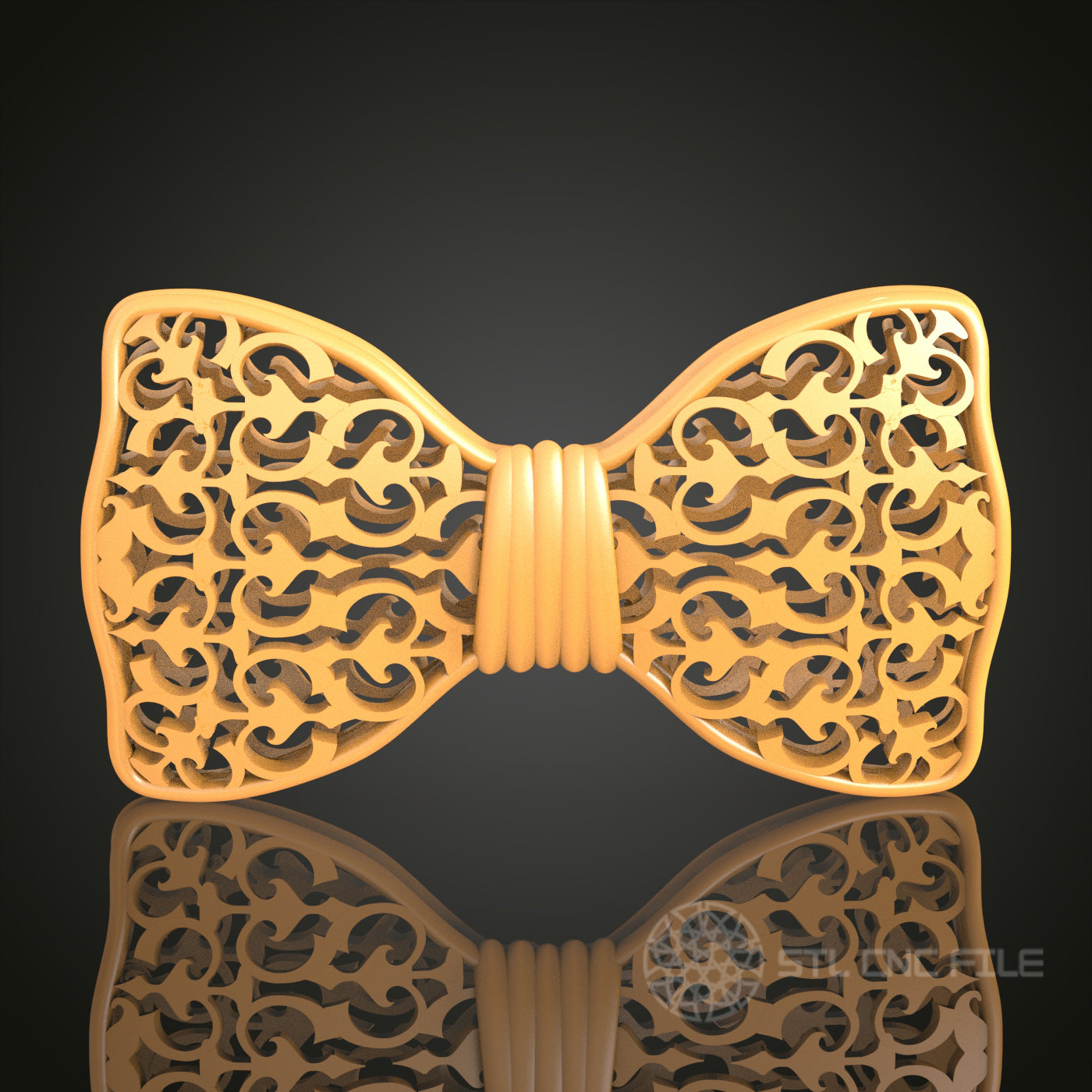 Gothic Style Bow Tie STL Model, CNC Router Engraving File, Perfect for Wood and Metal Art Projects