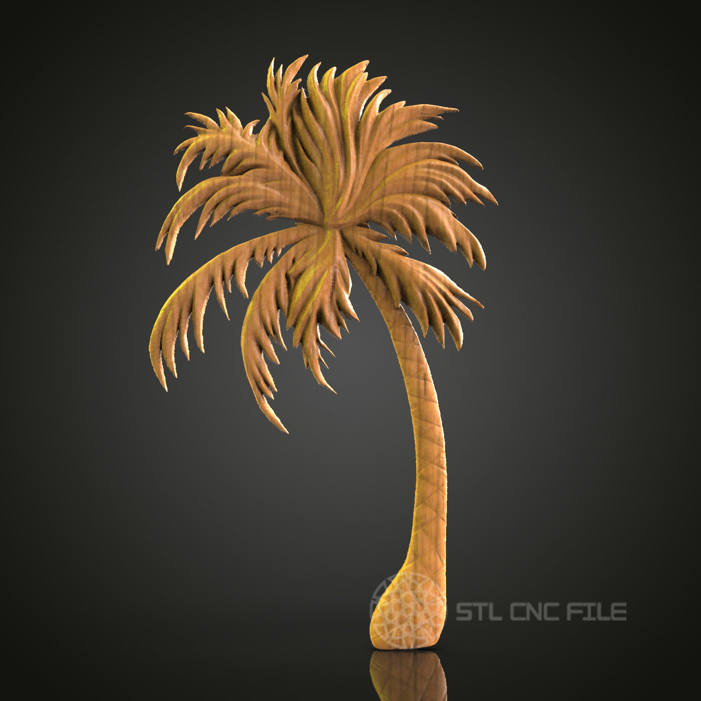 Palm Tree Relief - STL Model for CNC Router Engraver - Artcam, Aspire Compatible - Wood Art, Wall Decor, 3D Printer Ready