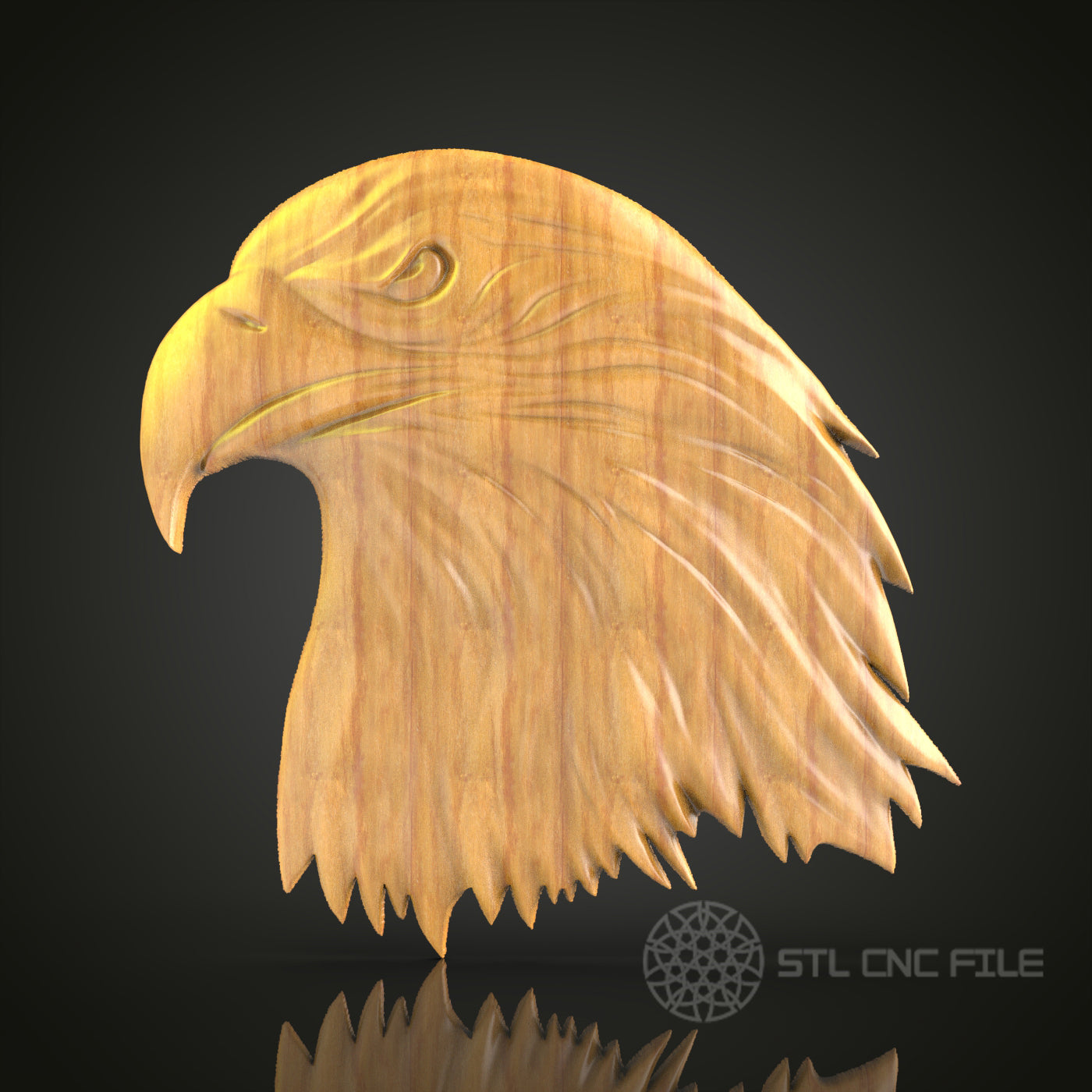 Majestic Eagle Head 3D STL Model for CNC Router - Powerful Wood Wall Art, CNC Files for Artcam, Aspire