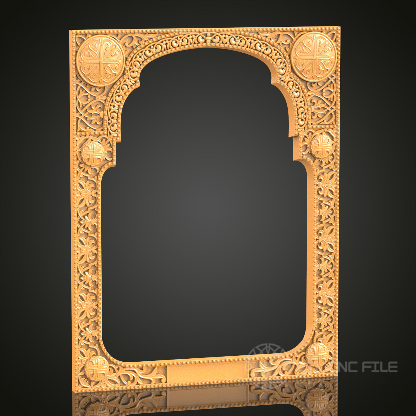 Ornate Arched Frame STL Model for CNC Router Engraver, Artcam, Aspire, Wood Art, Wall Decor, 3D Printer