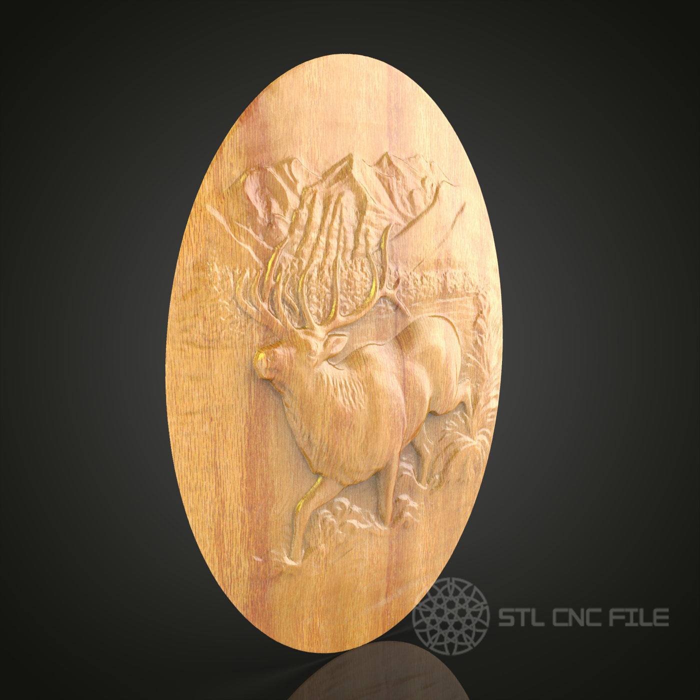Stunning Elk Duo in Wilderness CNC Carving STL File