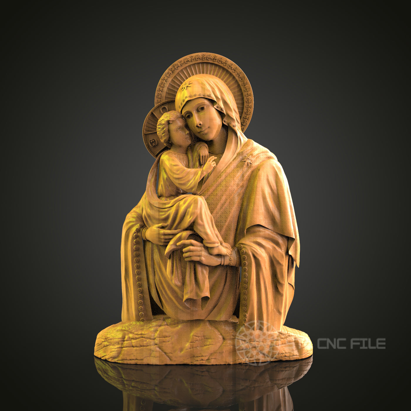 Religious Figure Relief - STL Model for CNC Router Engraver - Artcam, Aspire Compatible - Wood Art, Wall Decor, 3D Printer Ready