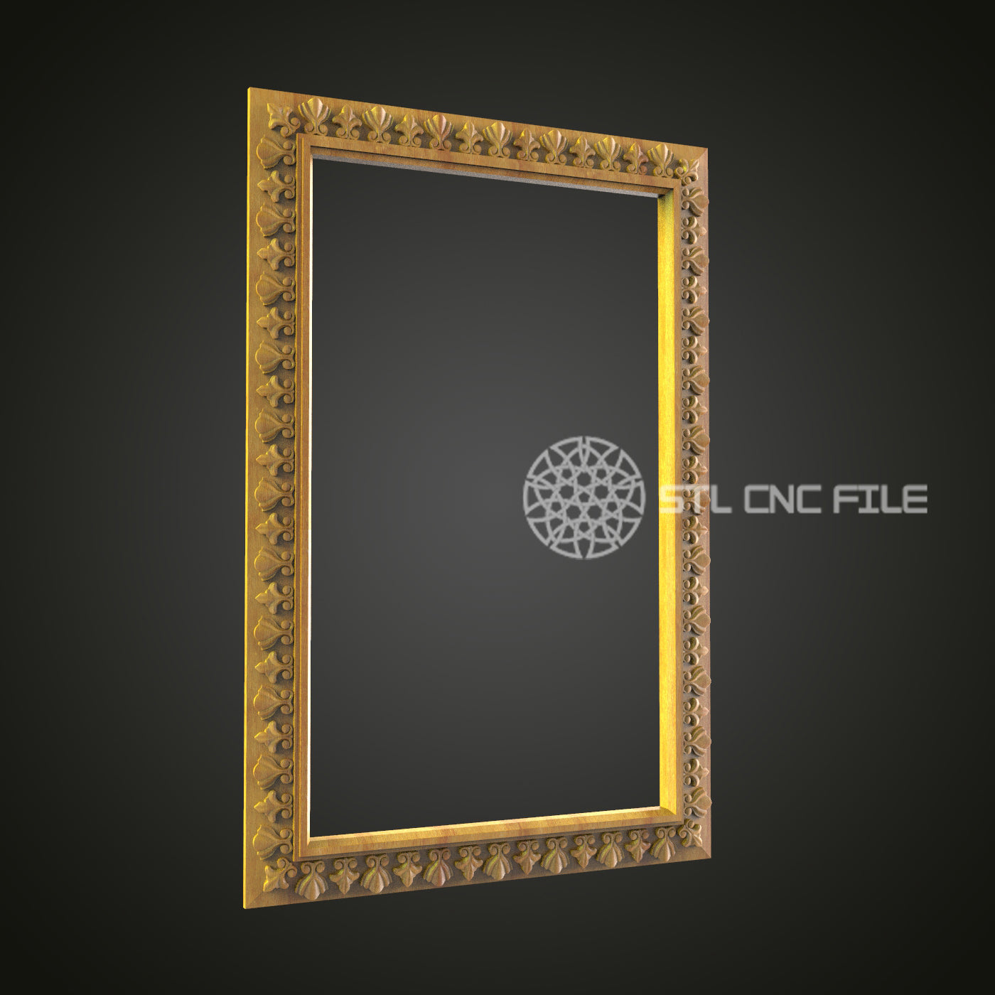 Ornate Frame CNC STL File - Decorative Border, CNC Router Model, Wall Decor