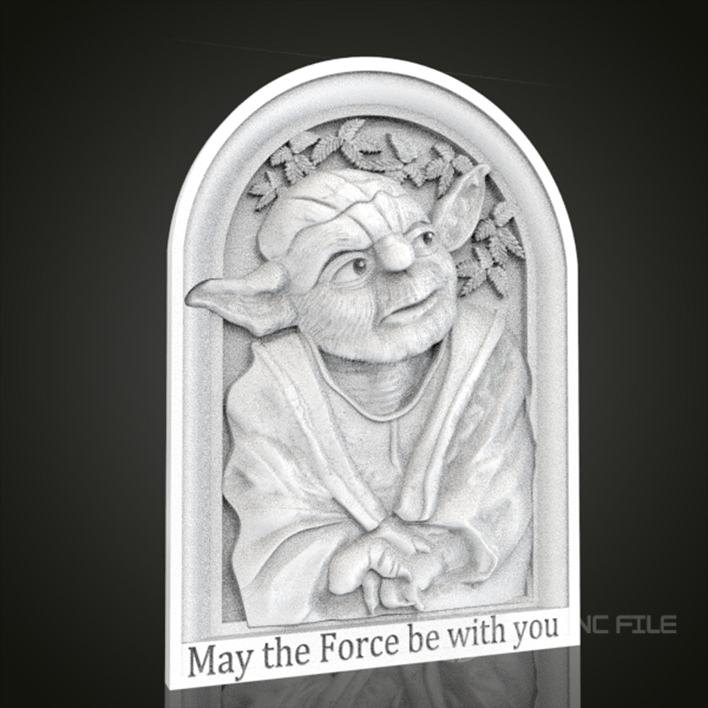 Wise Master Yoda Relief | STL Model for CNC Router, 3D Printer | Aspire, Artcam, CNC Files
