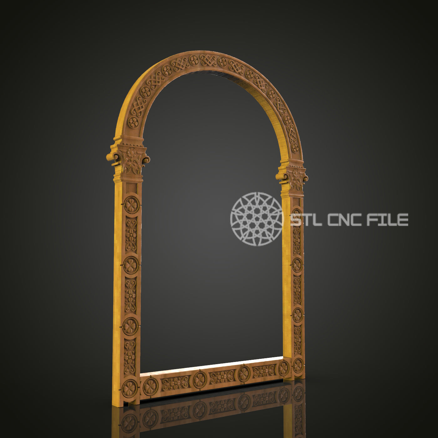 Arched 3D Frame STL Model for CNC Router Engraver - Artcam, Aspire, CNC Files, Wall Decor, 3D Printer