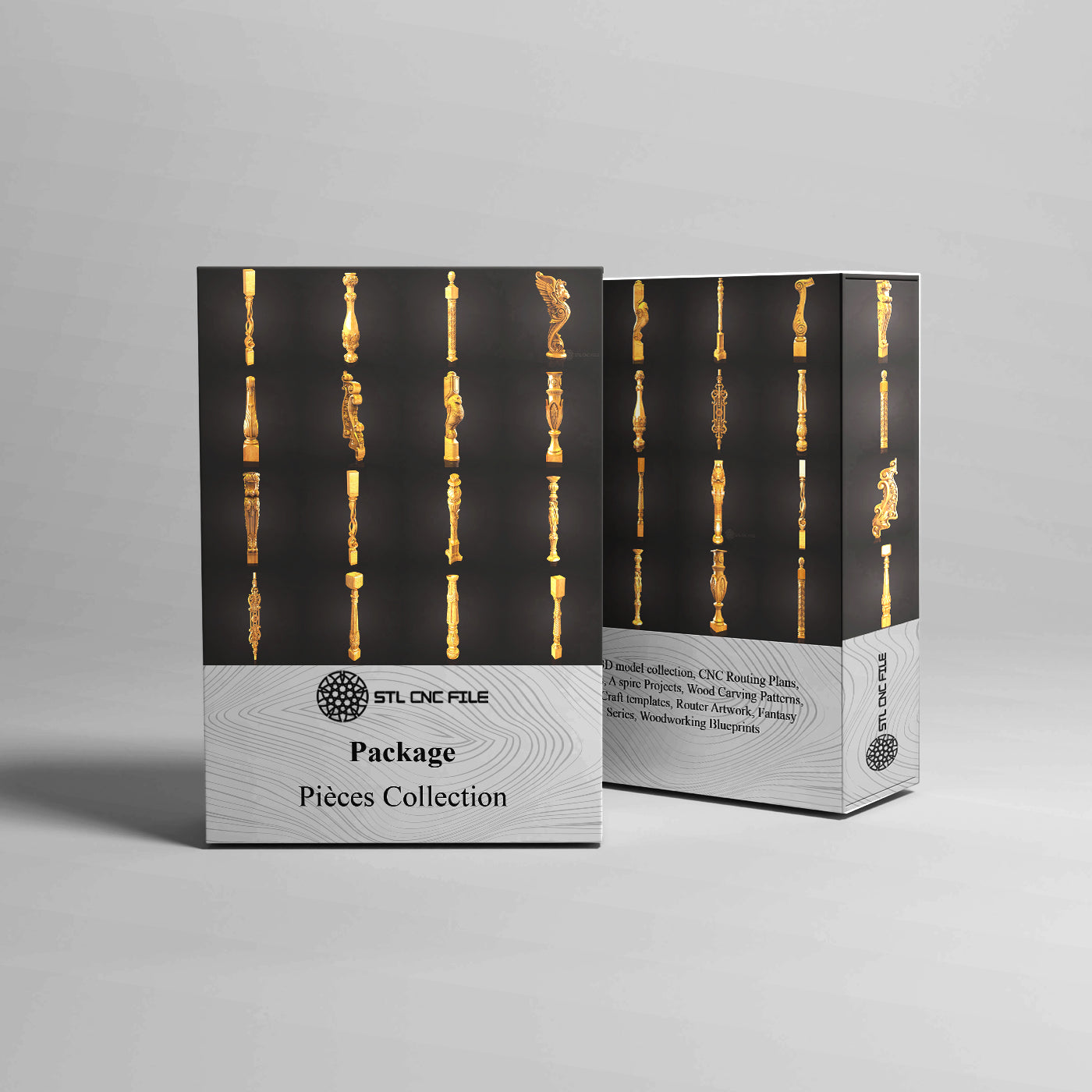 16-Piece Collection of CNC Column Designs STL Files