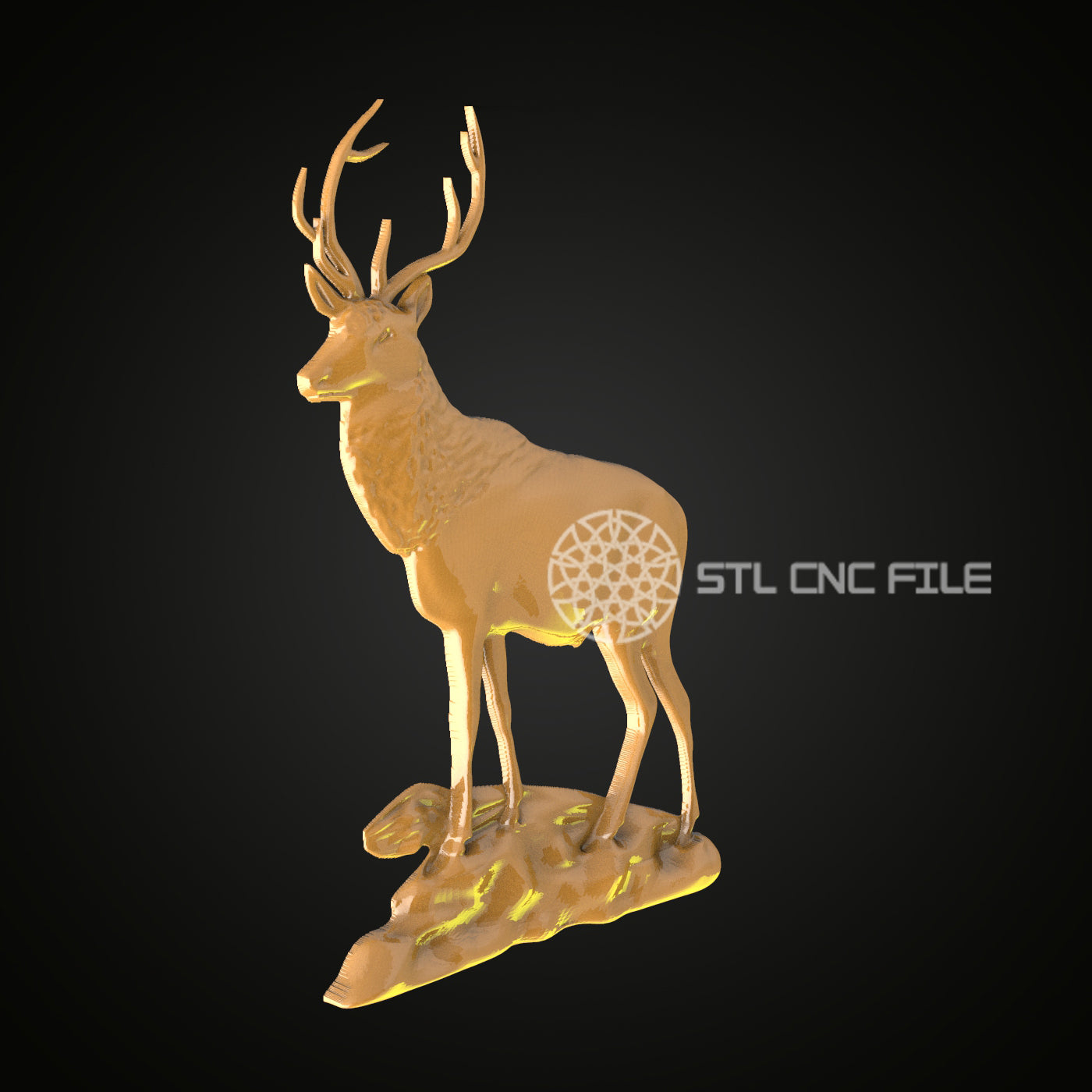 Majestic Standing Deer STL Model for CNC, Ideal for Artcam & Aspire – Wood Art Wall Decor CNC Files