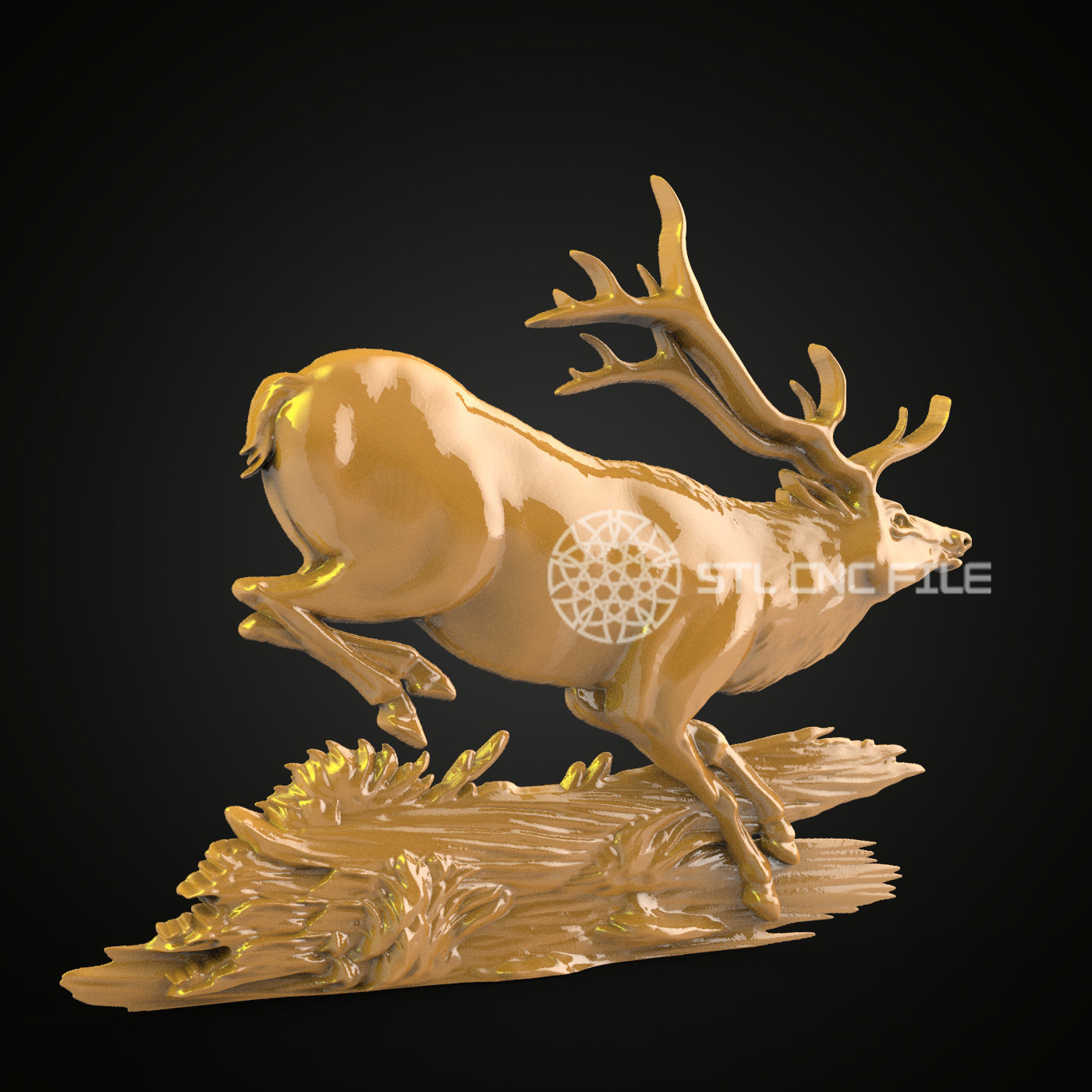 Dynamic Elk STL Model for CNC Engraving - Artcam & Aspire Compatible Wood Art, Perfect for Wall Decor