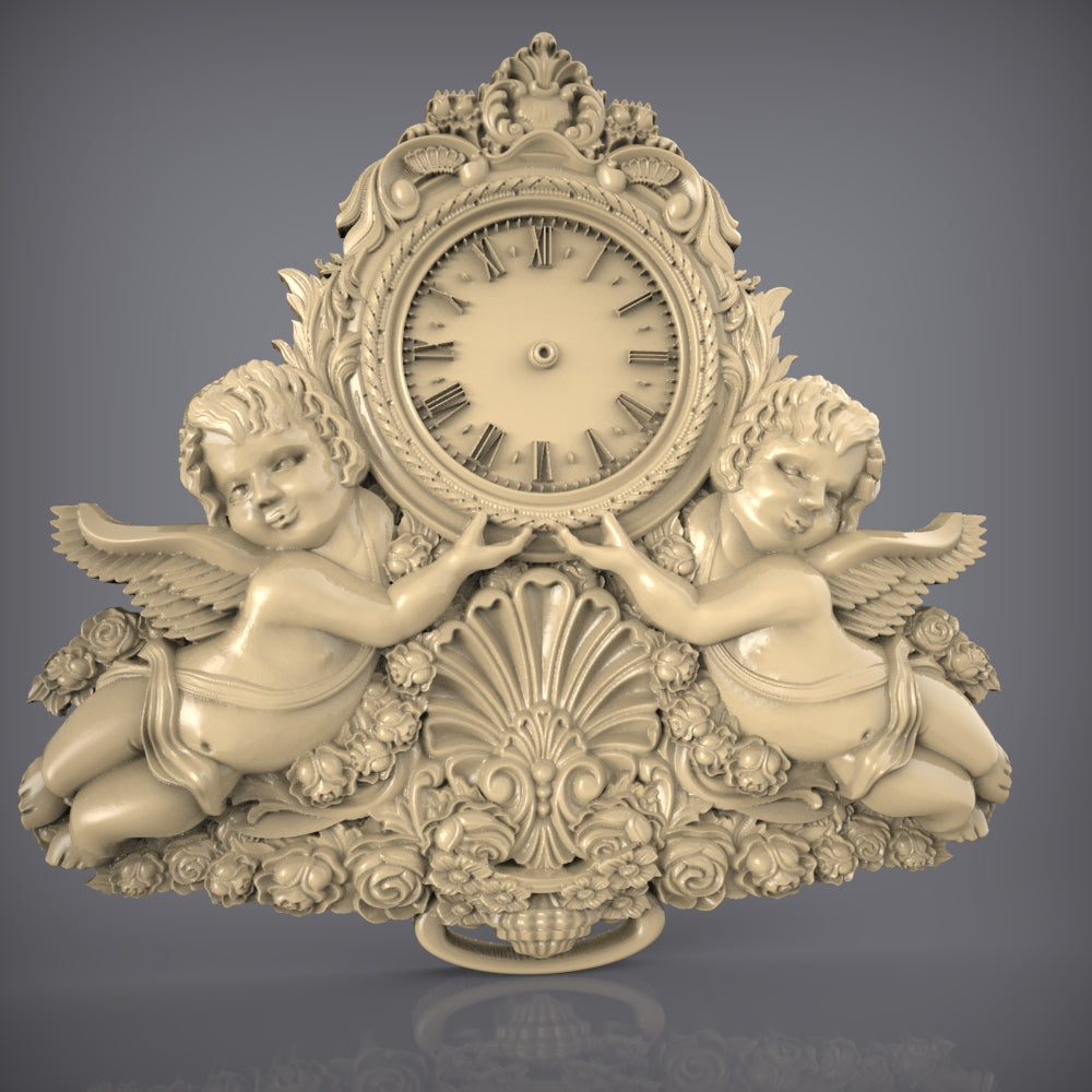 Cupid Cherub STL, Baroque Style CNC Design, Romantic Wall Decor