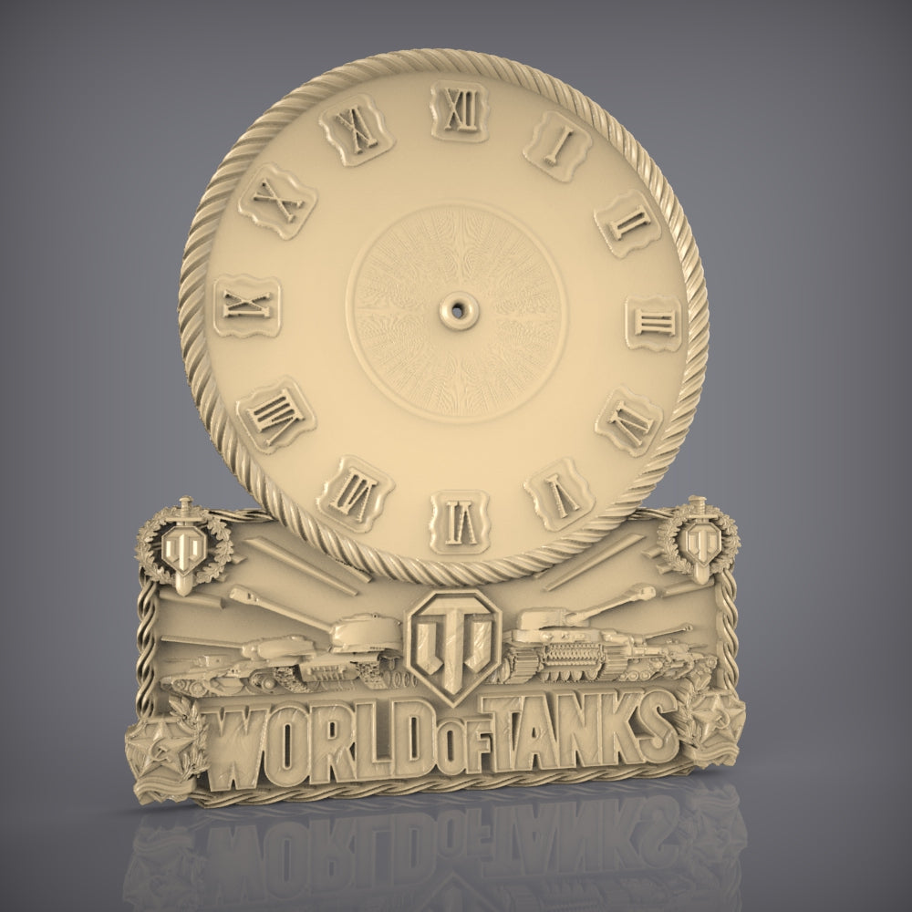 Military-Inspired 3D STL Clock Model - CNC Files for Tank Enthusiasts, Artcam and Aspire, War Memorabilia Wall Art, Engraving