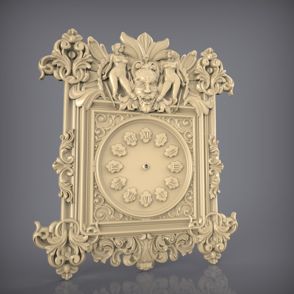 Gothic Lion 3D STL Clock Model - Intricate CNC Carving File, Wood Wall Art, Artcam & Aspire, Grand Home Decor, CNC Router Project