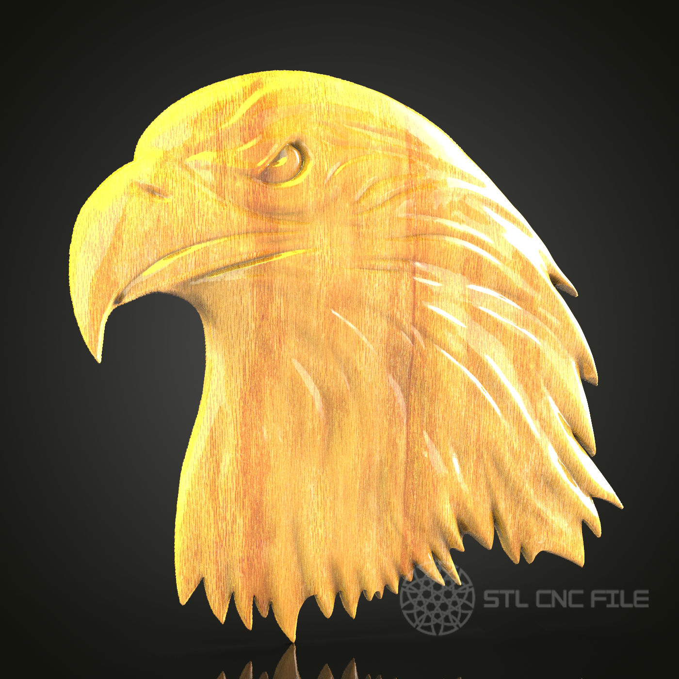 Eagle Head STL Model for CNC Routers, Artcam Aspire Engraving, Majestic Bird Wood Art, Powerful Wall Decor, CNC Digital Design