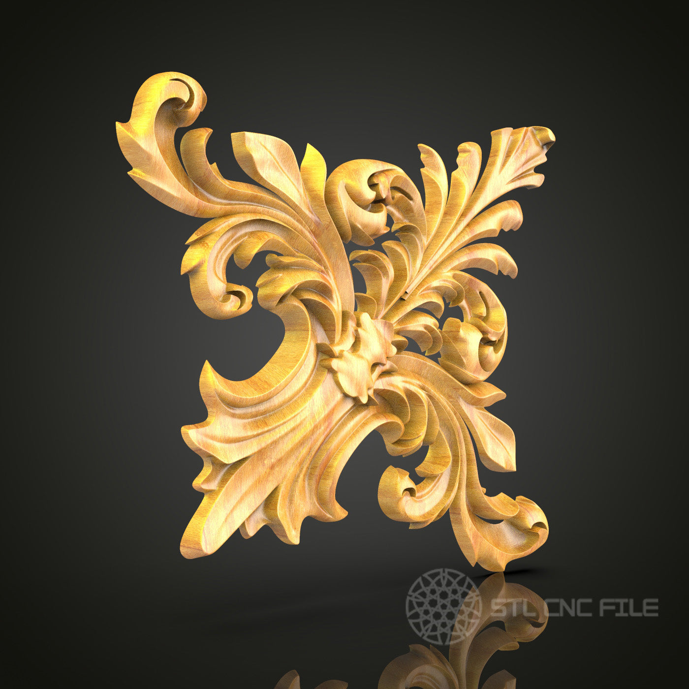 Classic Rococo Shield STL Model for CNC Routers - Ideal for Artcam & Aspire, Exquisite Home Decor