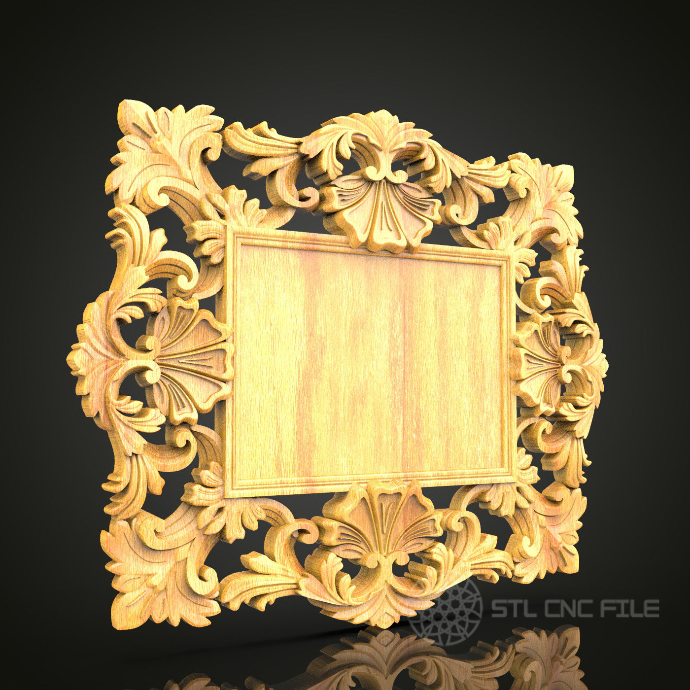 Exquisite Rococo Scroll Frame STL Model - CNC Router Files for Artcam, Aspire - Ornate Wood Art, Wall Decor CNC Engraving