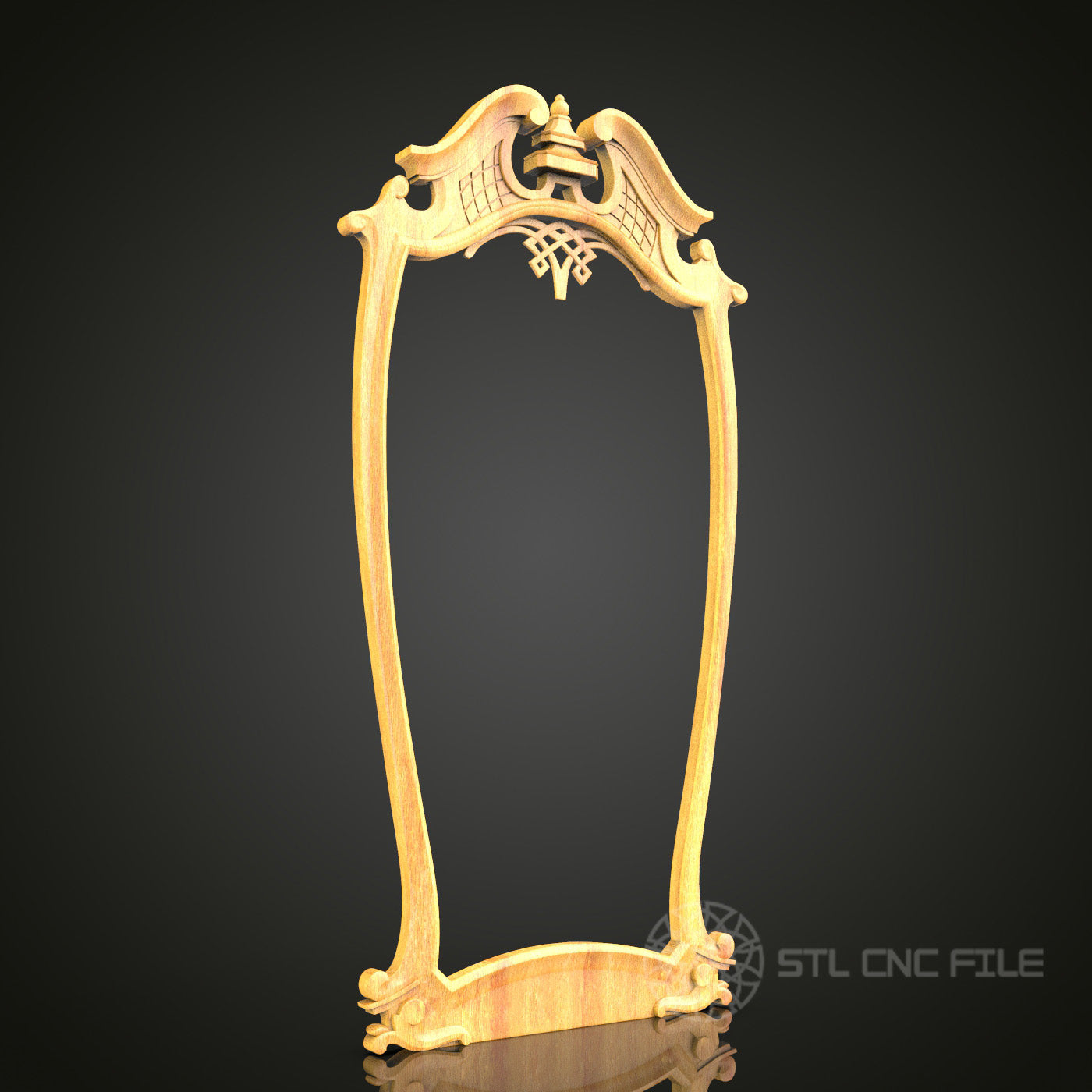 Musical Harp Lyre Frame STL Model - CNC Router Files for Artcam, Aspire - Melodic Wood Art, Wall Decor CNC Engraving