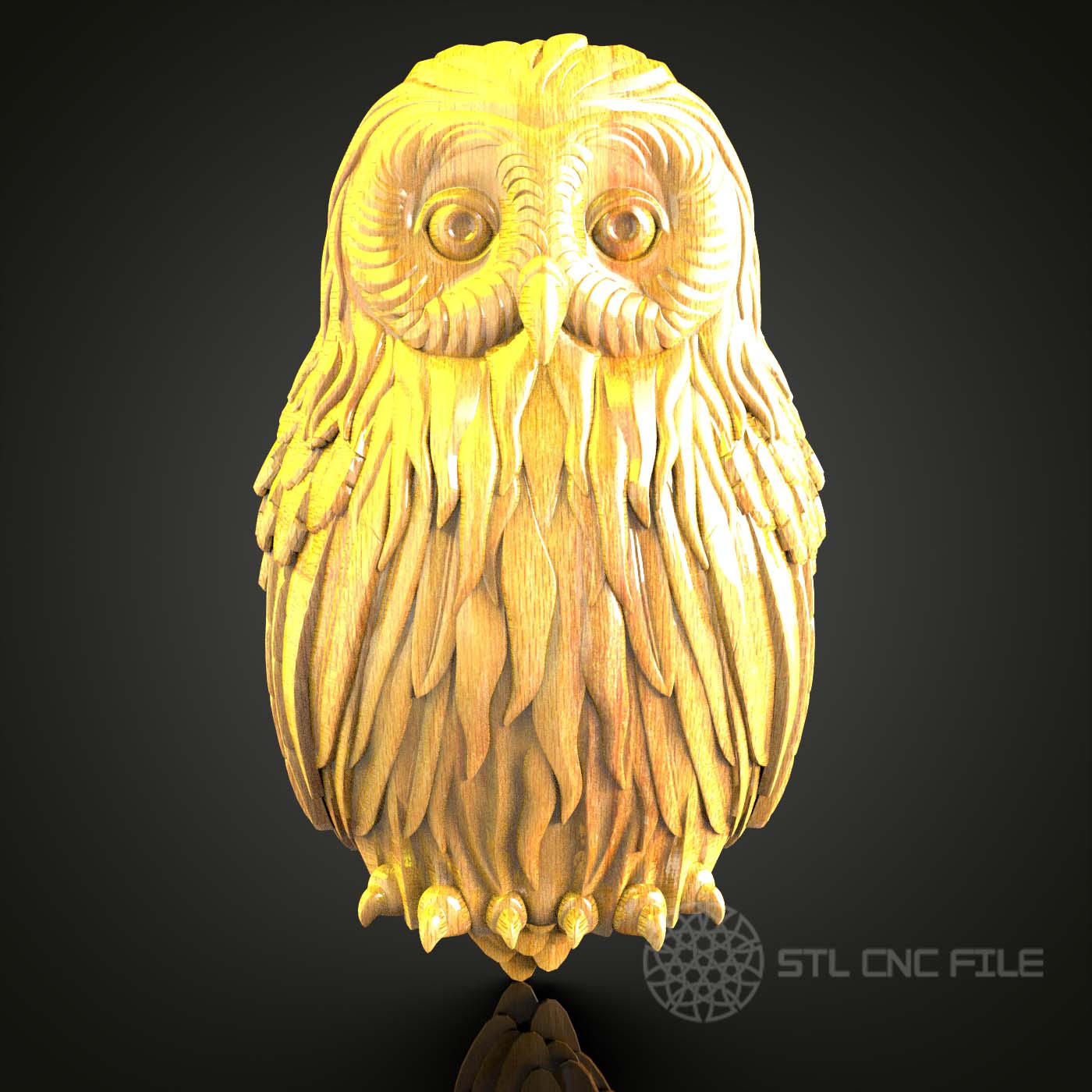 Spread-Wing Owl CNC STL Model, Artcam & Aspire, Woodworking Art File, Expansive Wall Decor Design