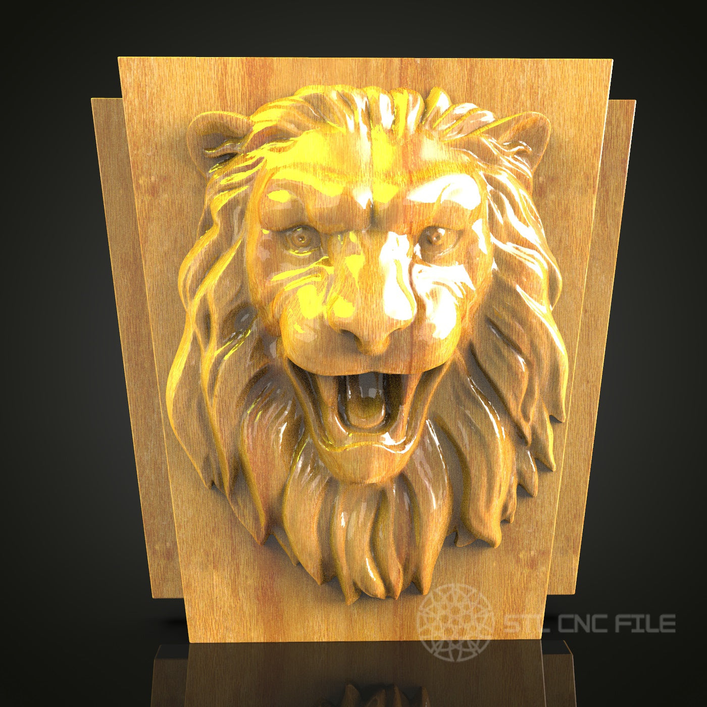 Ferocious Lion Roar STL Model, CNC Wood Carving File, Artcam Aspire Artistic Decor, Powerful Animal Wall Art, CNC Router Digital Design
