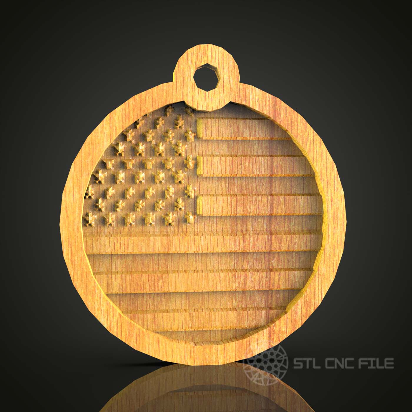 USA Block Letters 3D Model - STL for CNC Router Engraver, Artcam, Aspire, CNC Files, Wood Art Decor