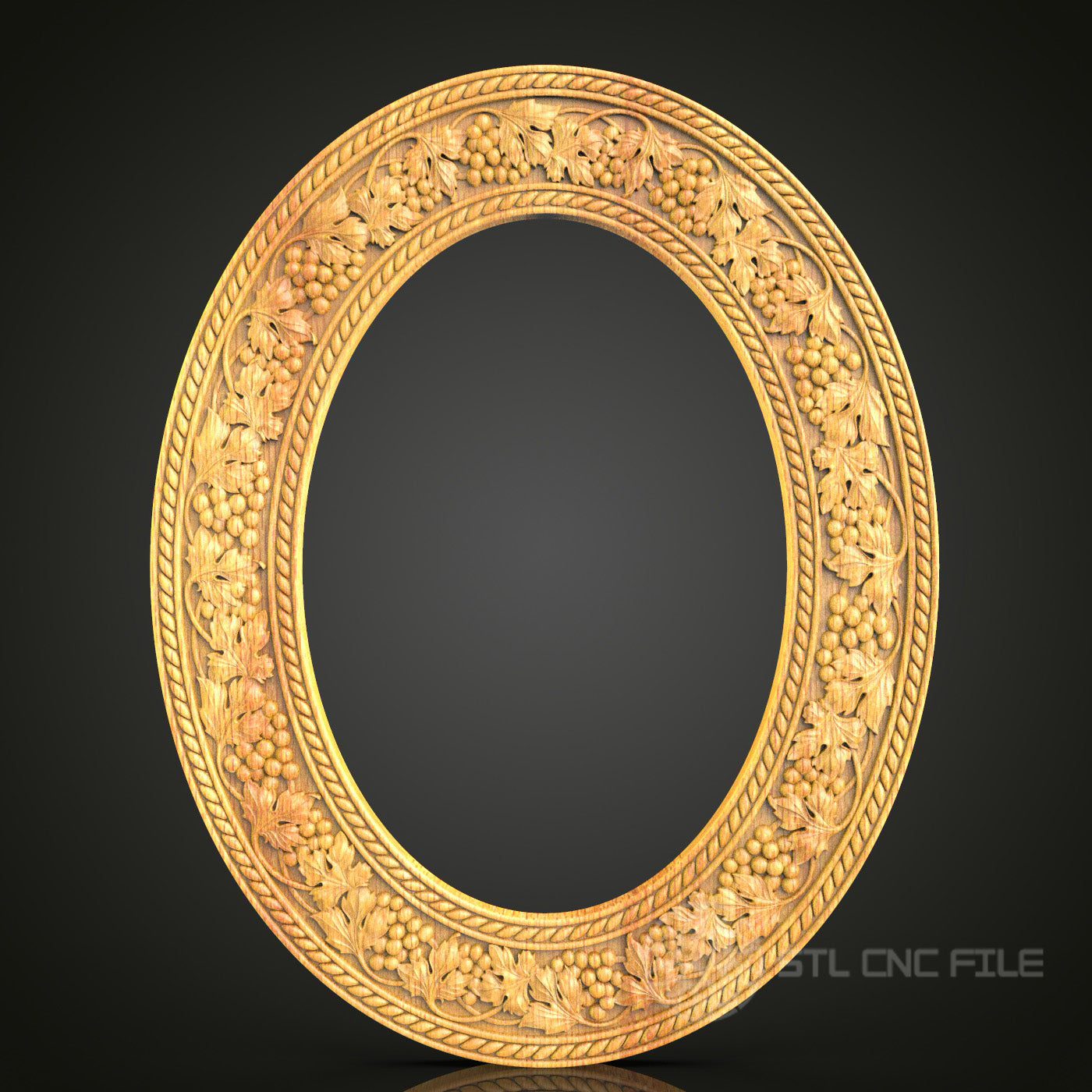 Harvest Theme Round Frame STL Model for CNC Router, Artcam, Aspire - Intricate Wheat and Grape Wall Decor, CNC Wood Carving Files