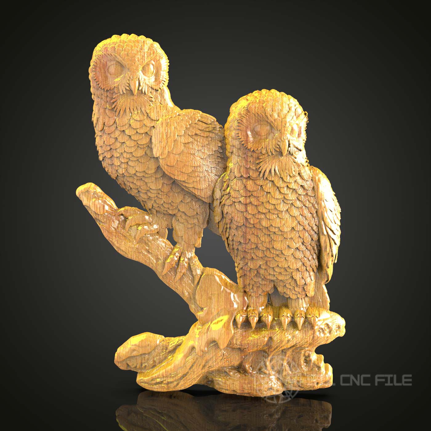 Owl Duo Sculpture STL, CNC Router Engraving, Artcam & Aspire Compatible, Wood Wall Art, Decorative CNC Files