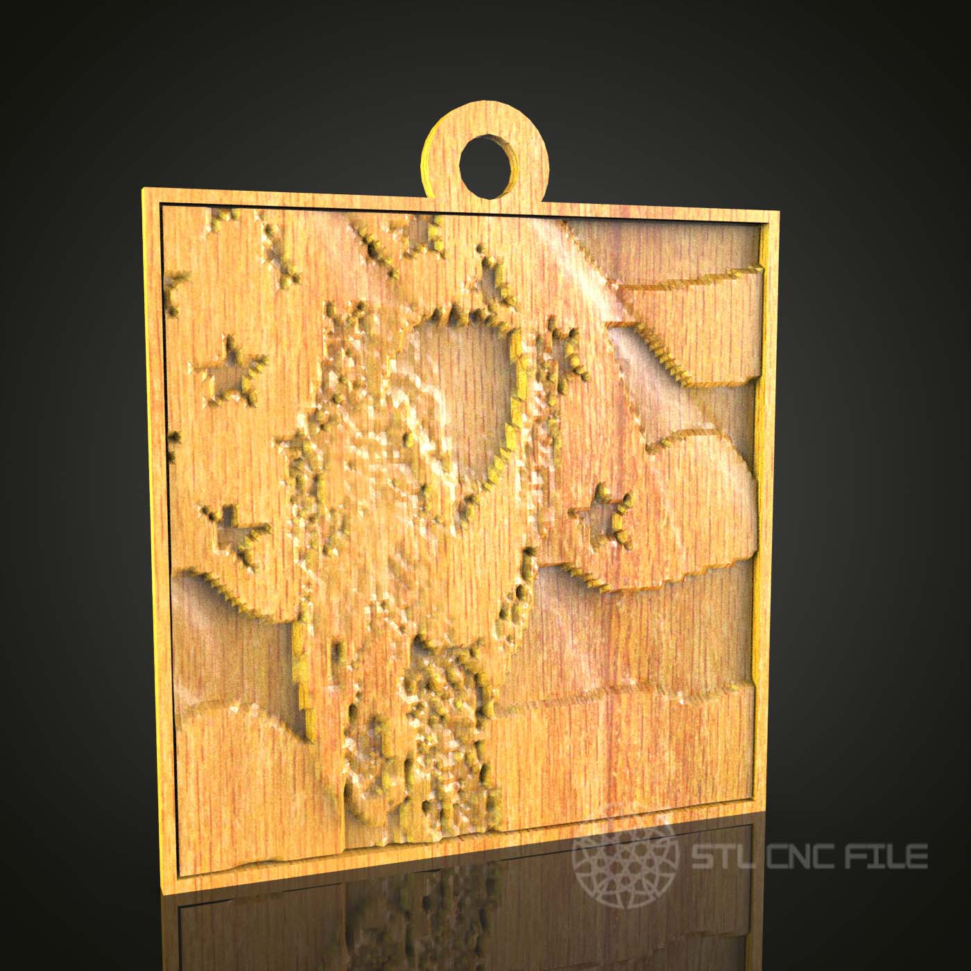 Eagle and Flag 3D Pendant - STL Model for CNC Router Engraver, Artcam, Aspire, CNC Files, Wood Art Decor