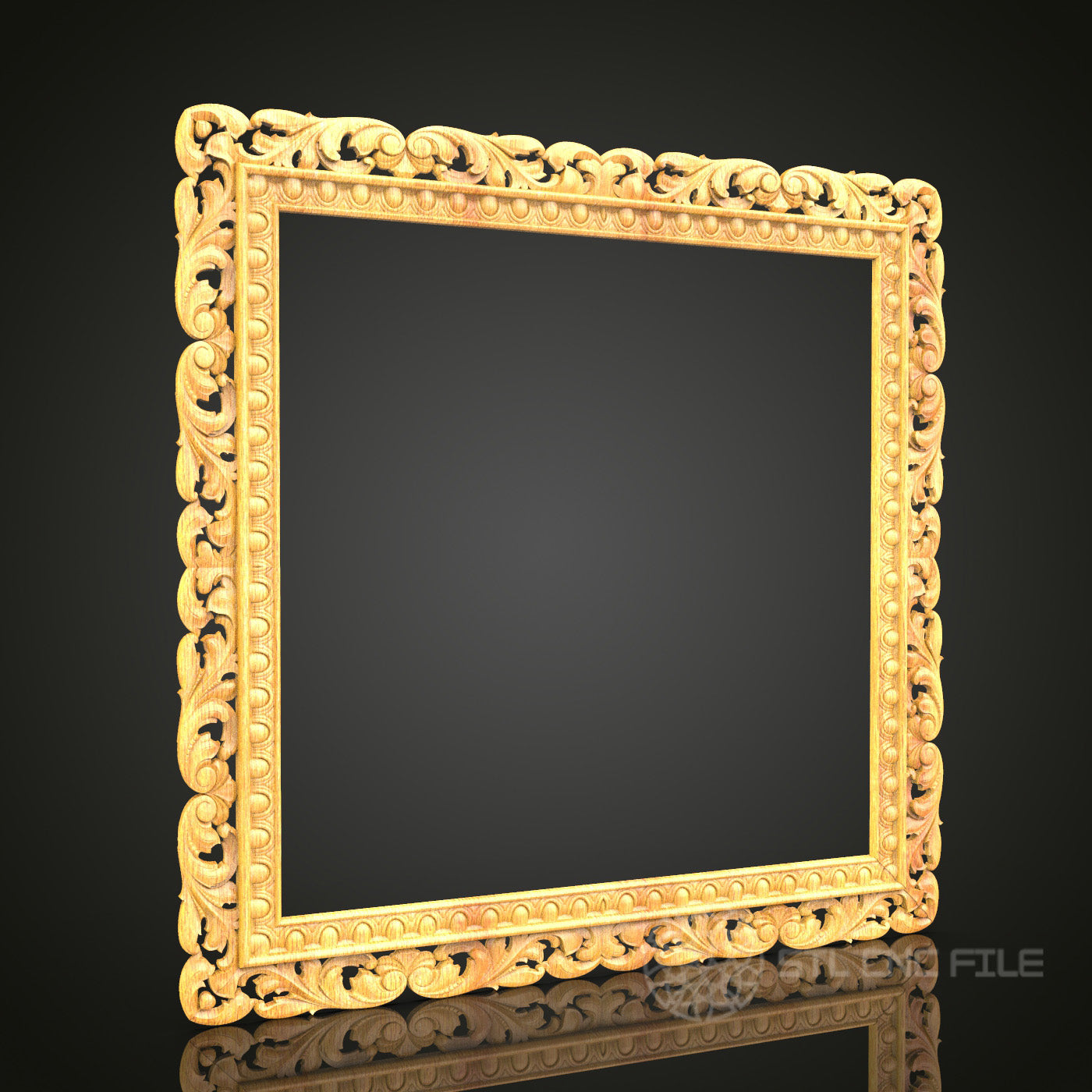 Golden Renaissance Scroll Frame STL Model - CNC Router Files for Artcam, Aspire - Luxurious Wood Art, Wall Decor CNC Engraving