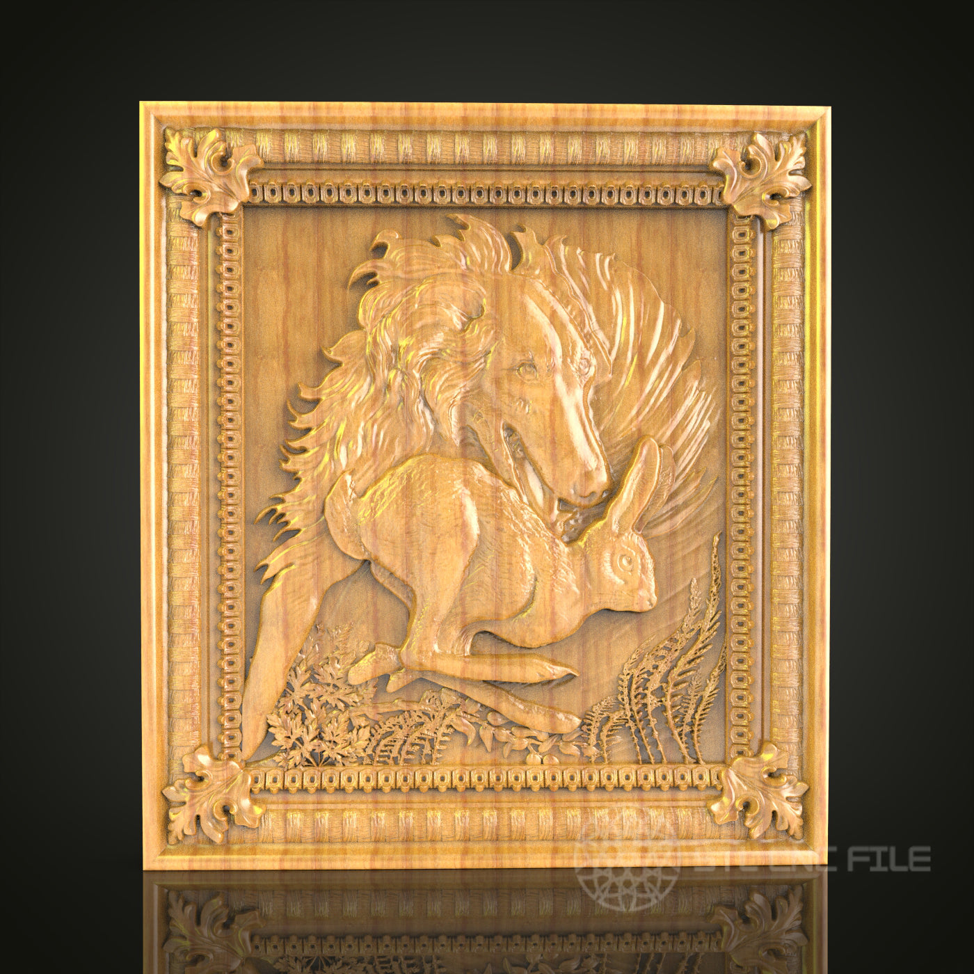 Forest Deer 3D Relief Panel - STL Model for CNC Routers, Artcam, Aspire File, Wood Wall Art