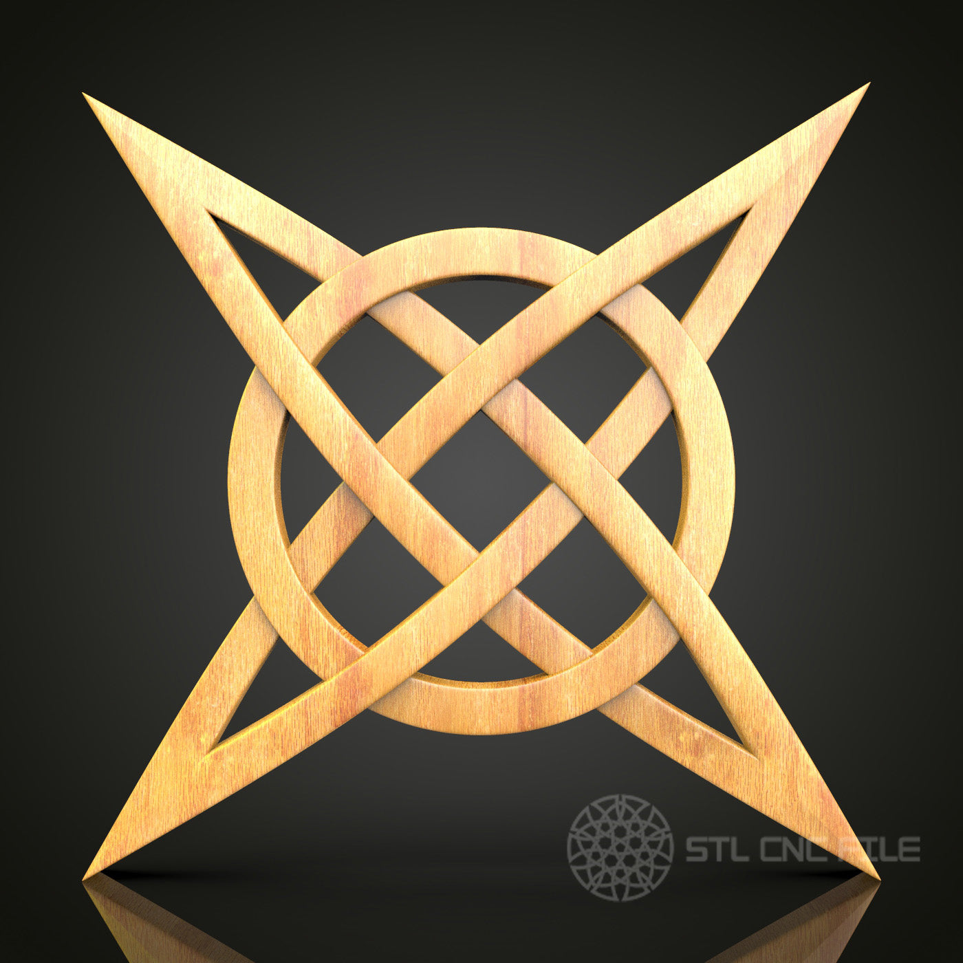 Star Knot Wall Art - Intricate CNC Router STL Model, Compatible with Artcam & Aspire