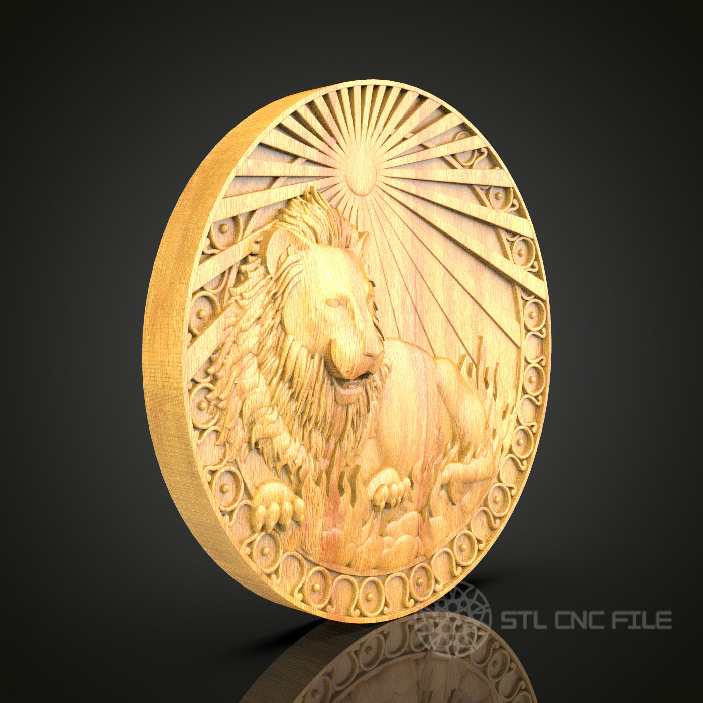 Leo Zodiac Wall Art - CNC Router STL Model for Artcam & Aspire, Astrology Decor