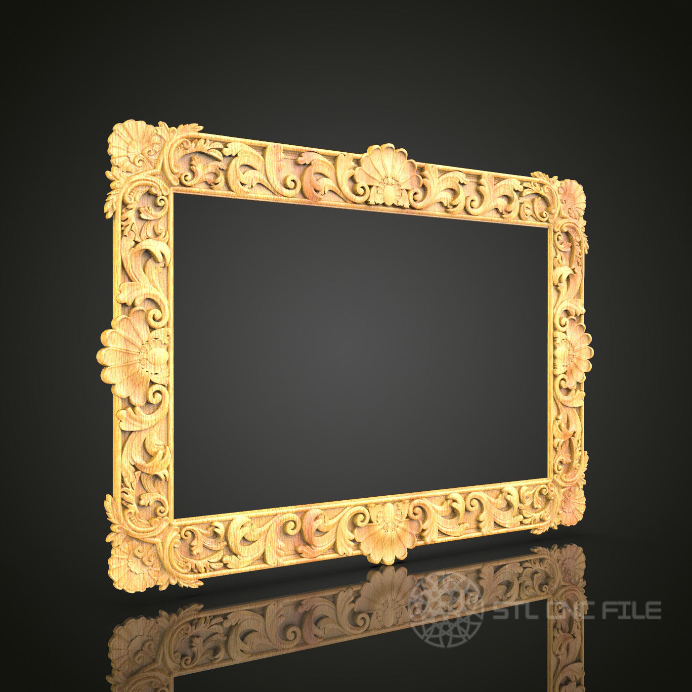 Ornate Carved Frame STL Model - CNC Router Files for Artcam, Aspire - Wood Art, Wall Decor CNC Engraving