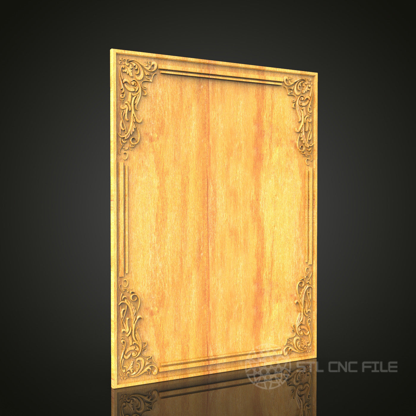 Traditional Panel Style Frame STL Model - CNC Router Files for Artcam, Aspire - Rustic Wood Art, Wall Decor CNC Engraving