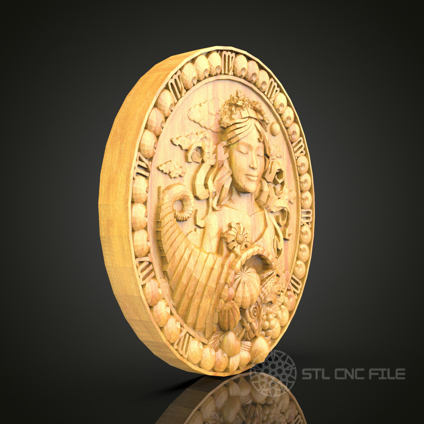 Capricorn Zodiac Wall Art - CNC Router STL Model for Artcam & Aspire, Astrology Decor