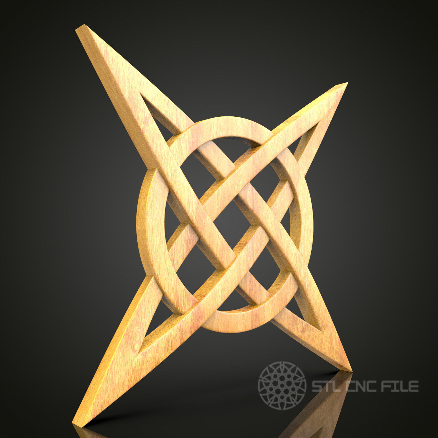 Star Knot Wall Art - Intricate CNC Router STL Model, Compatible with Artcam & Aspire