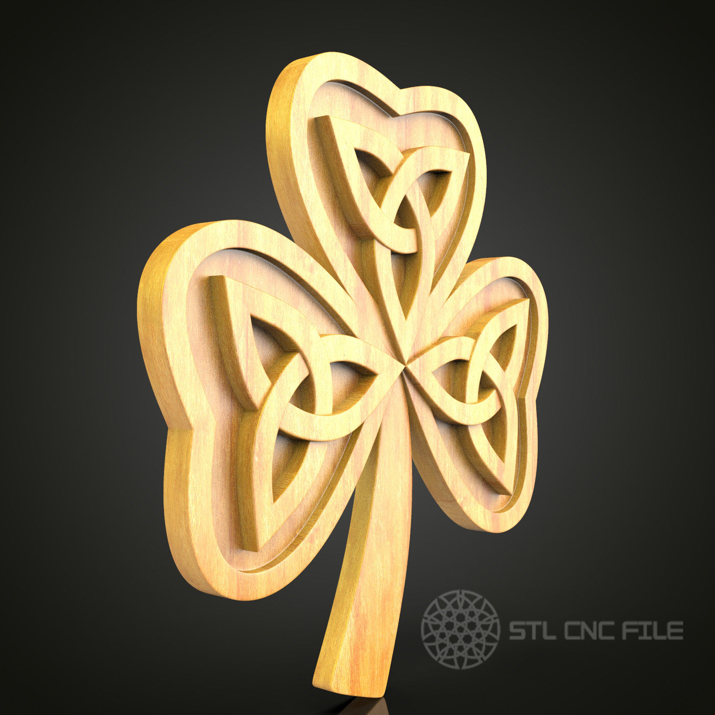 Shamrock Celtic Knot Decor - CNC Router STL Model, Compatible with Artcam & Aspire