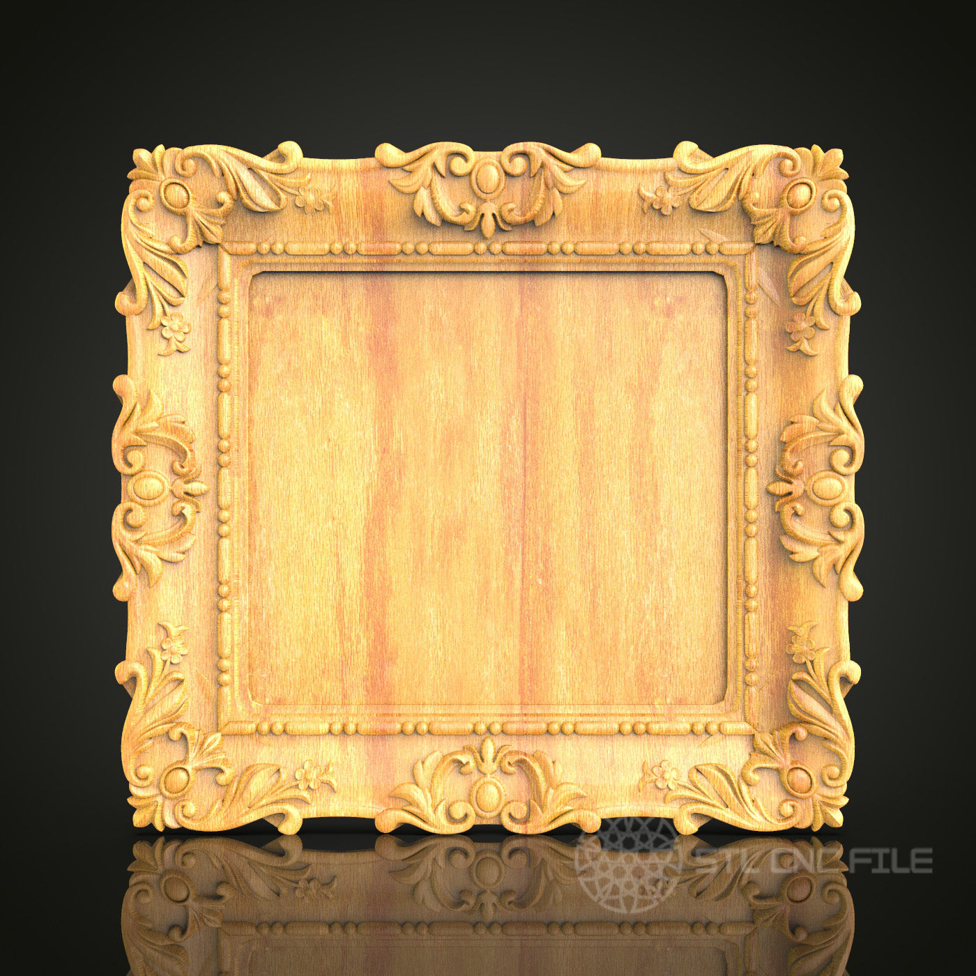 Baroque Elegance Frame STL Model - CNC Router Files for Artcam, Aspire - Classic Wood Art, Wall Decor CNC Engraving