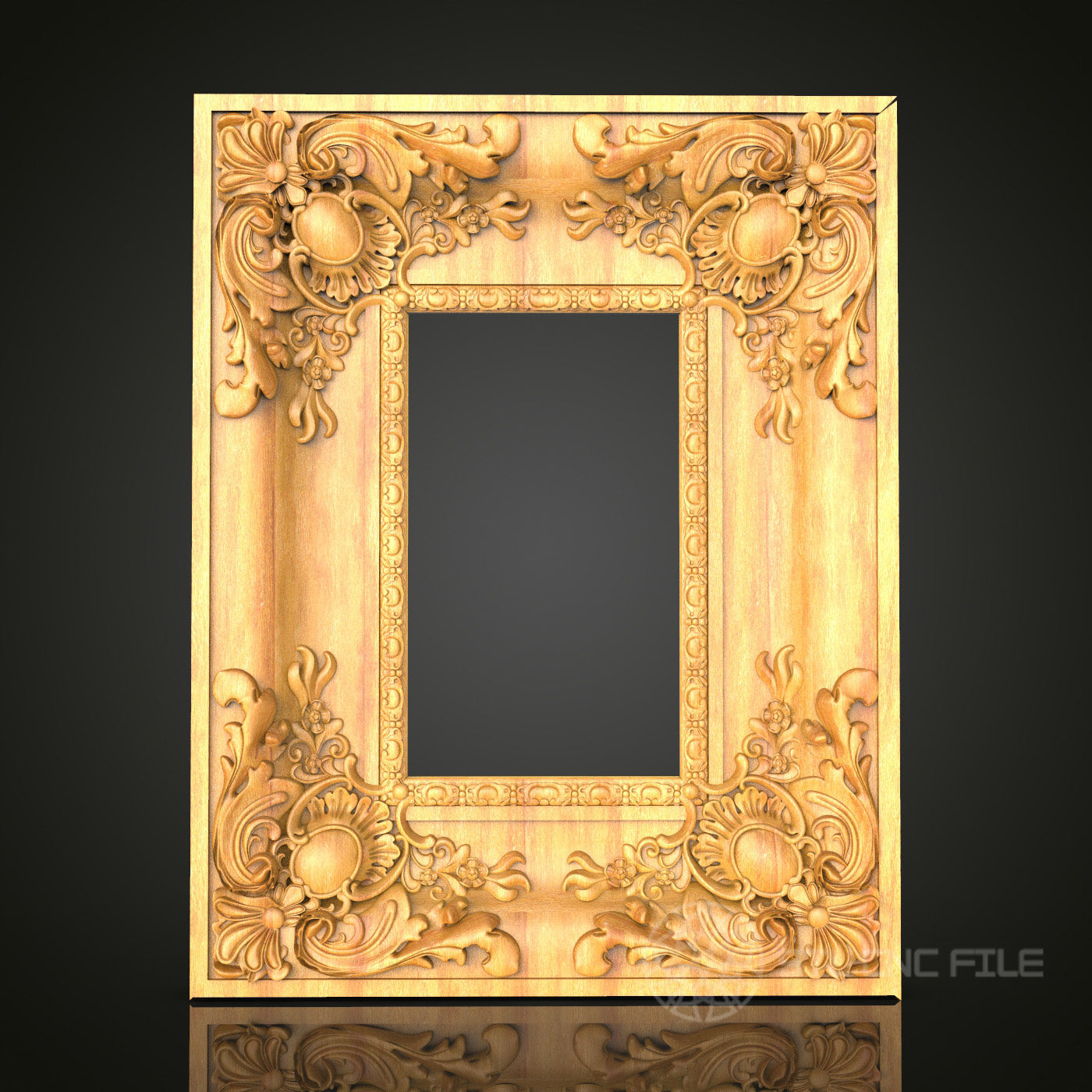 Luxurious Baroque Style Frame STL Model - CNC Router Files for Artcam, Aspire - Opulent Wood Art, Wall Decor CNC Engraving