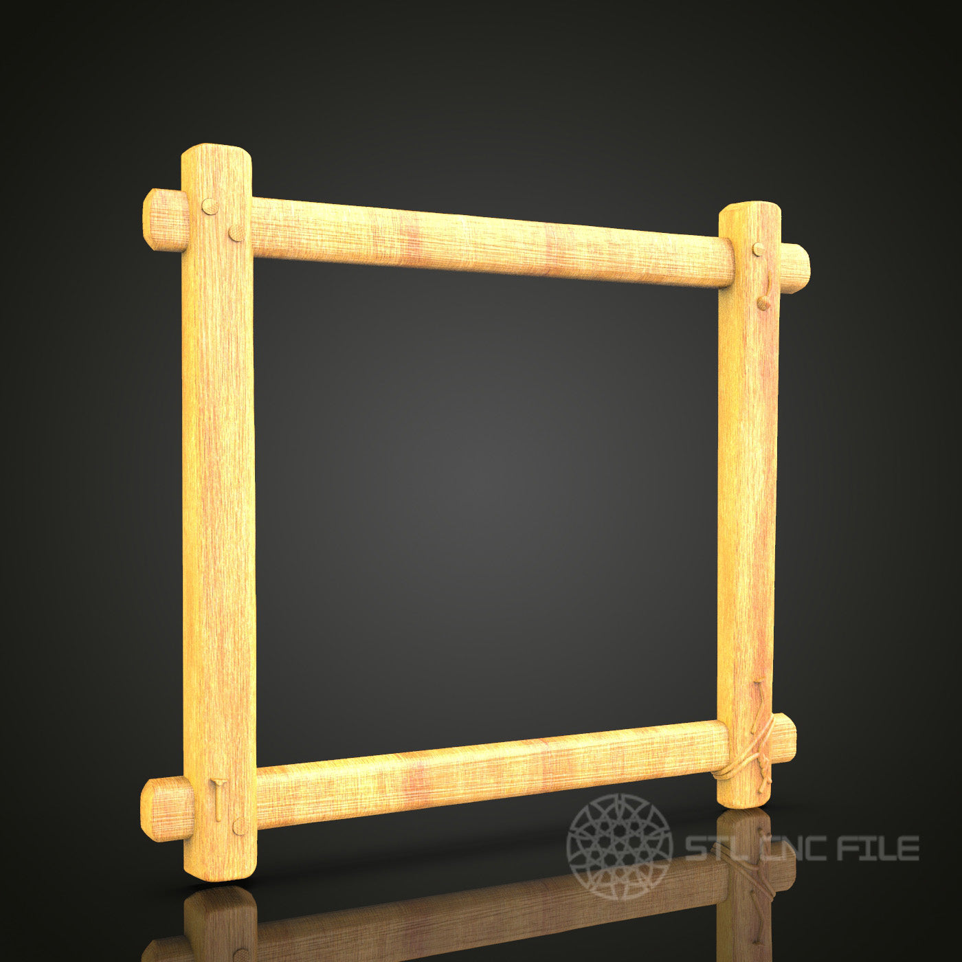 Rustic Log Cabin Frame STL Model - CNC Router Files for Artcam, Aspire - Natural Wood Art, Wall Decor CNC Engraving