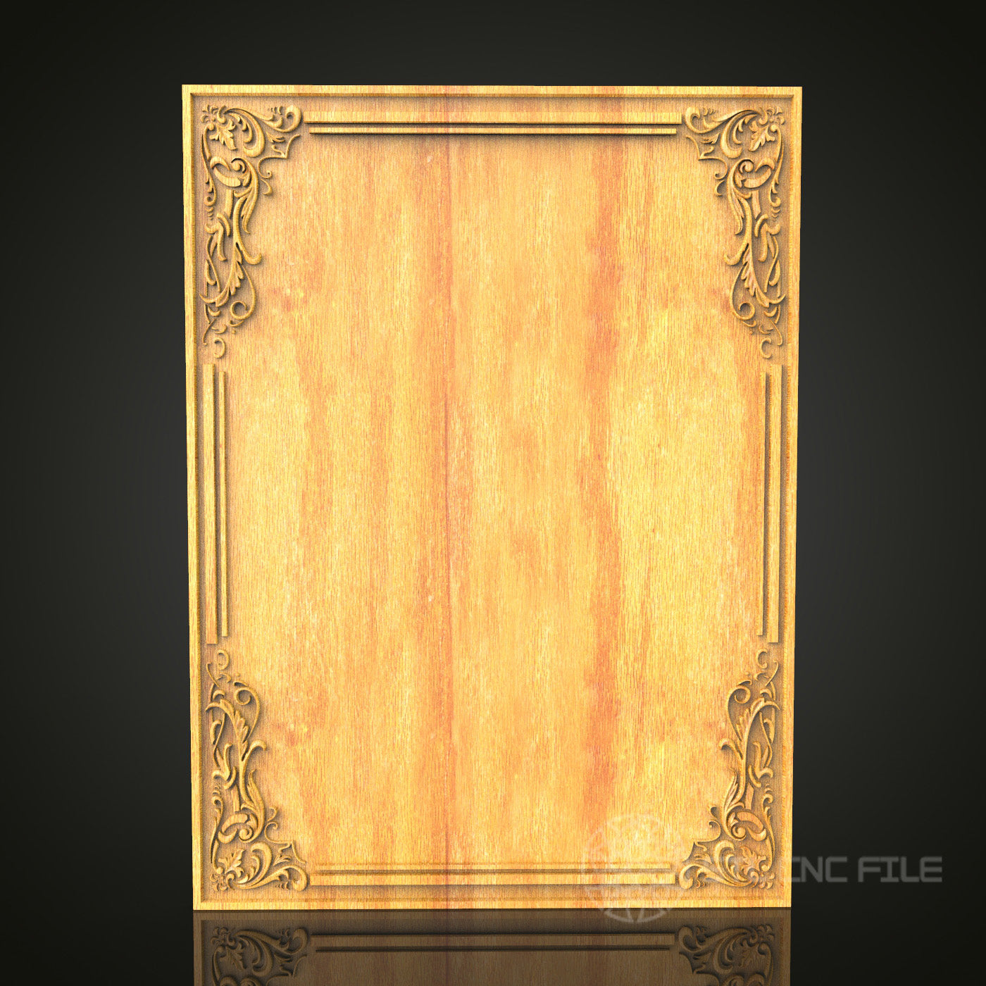 Traditional Panel Style Frame STL Model - CNC Router Files for Artcam, Aspire - Rustic Wood Art, Wall Decor CNC Engraving