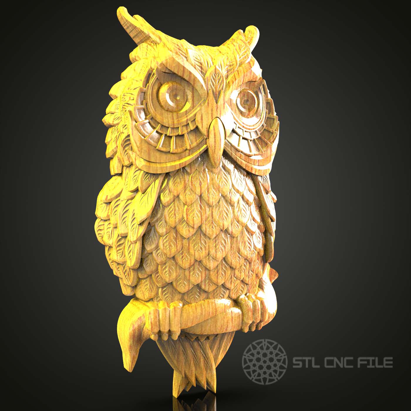 Abstract Owl Art STL Model, CNC Router Engravable File, Artcam & Aspire Ready, Wooden Wall Decor