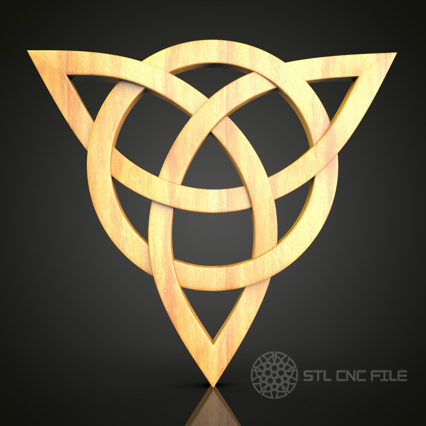 Interlocking Celtic Triangle Knot - CNC Router STL Model for Artcam & Aspire, Wall Art