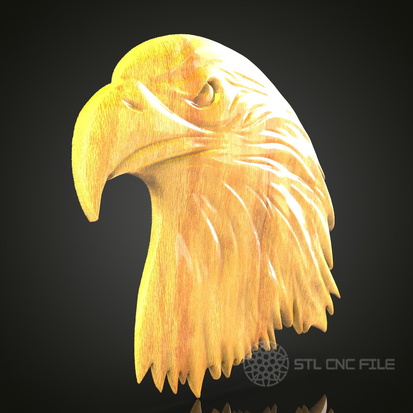Eagle Head STL Model for CNC Routers, Artcam Aspire Engraving, Majestic Bird Wood Art, Powerful Wall Decor, CNC Digital Design