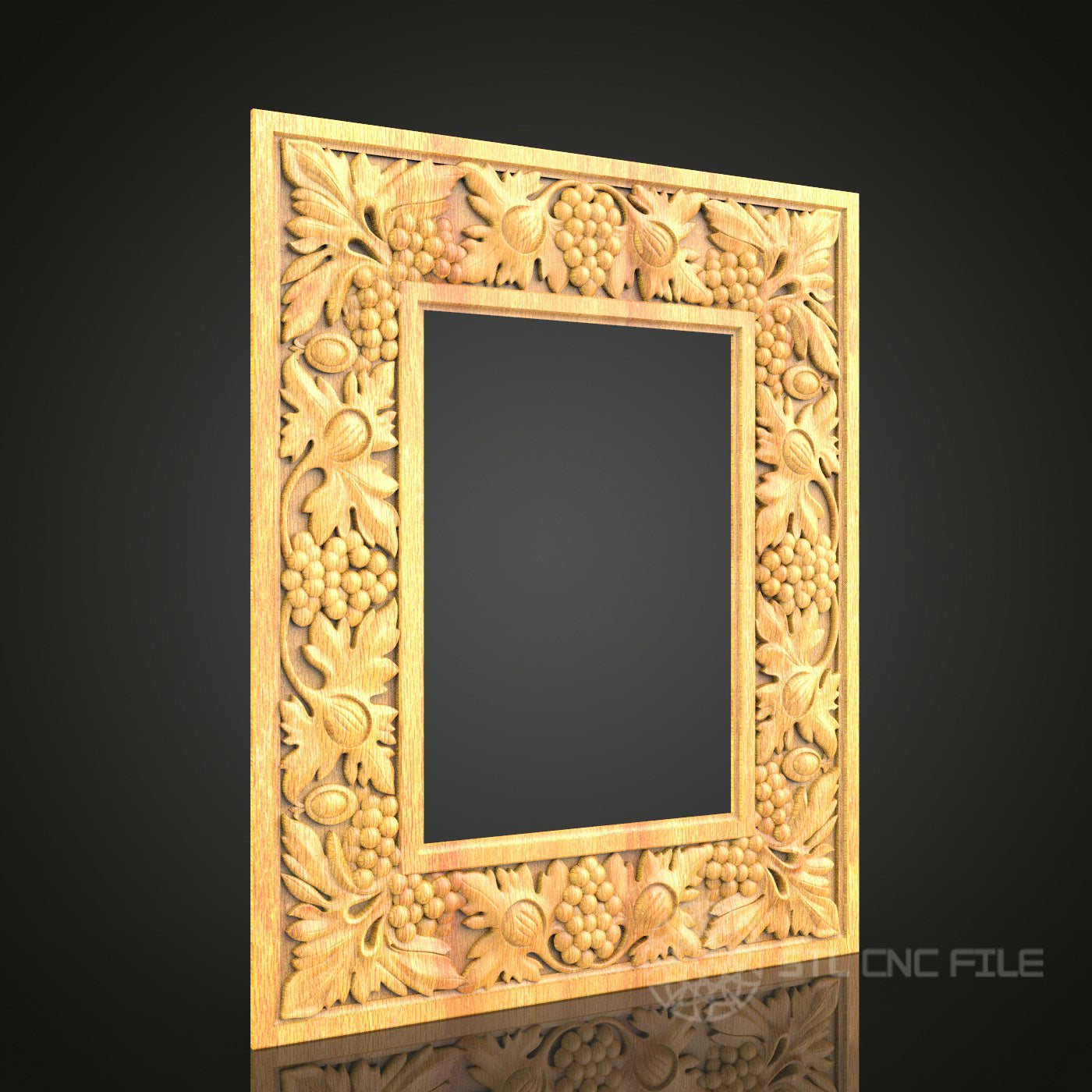 Harvest Theme Frame STL Model - CNC Router Files for Artcam, Aspire - Nature Inspired Wood Art, Wall Decor CNC Engraving