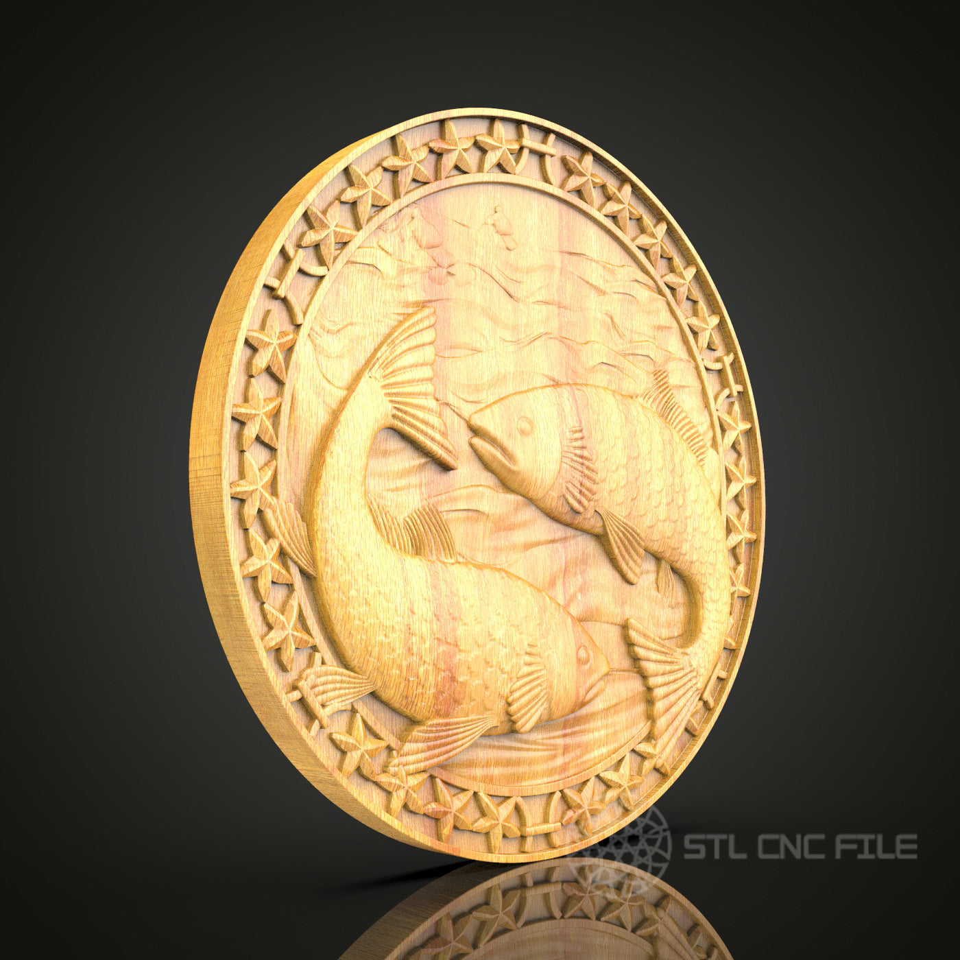 Pisces Zodiac Wood Carving - CNC Engraved Wall Art, Fish Symbol Decor, Unique Astrological Gift
