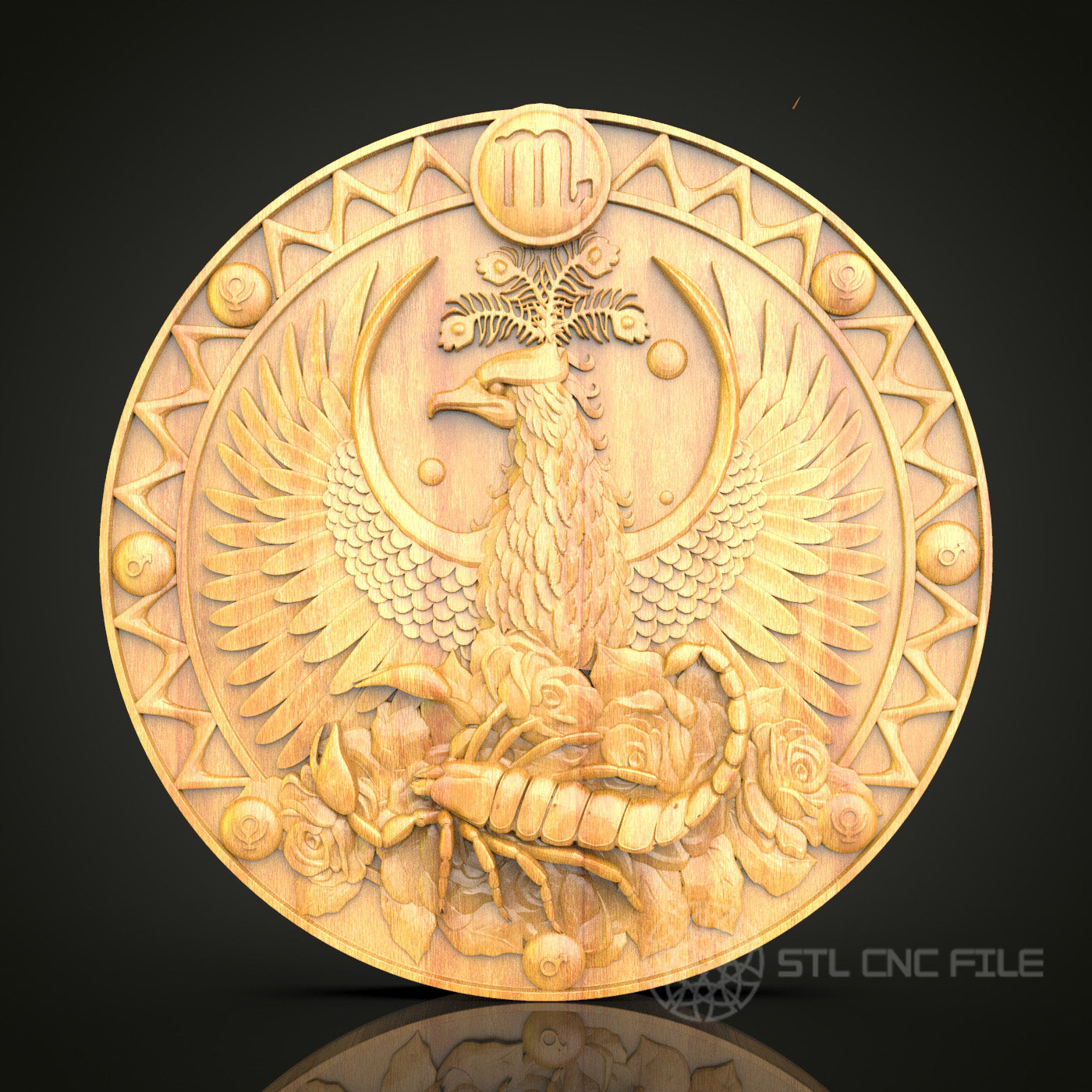 Scorpio Zodiac Wood Carving - CNC Engraved Scorpio Wall Art, Mystical Astrology Decor, Unique Gift