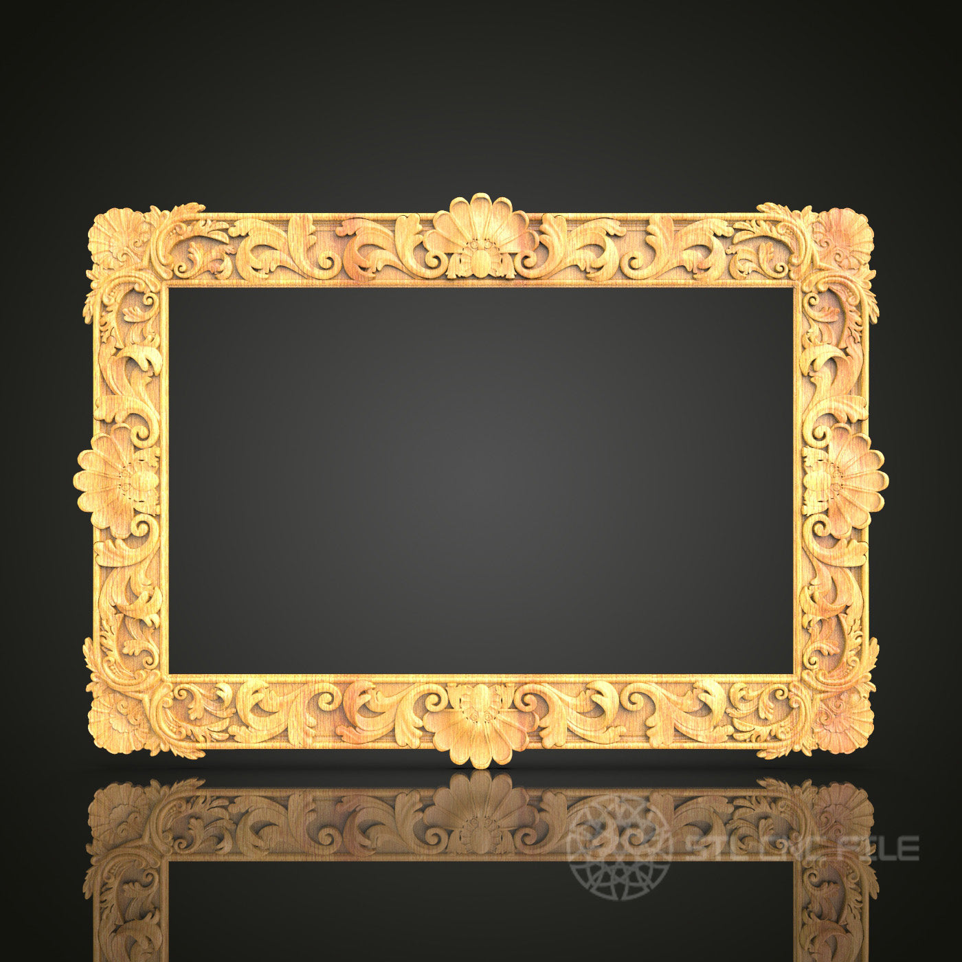 Ornate Carved Frame STL Model - CNC Router Files for Artcam, Aspire - Wood Art, Wall Decor CNC Engraving