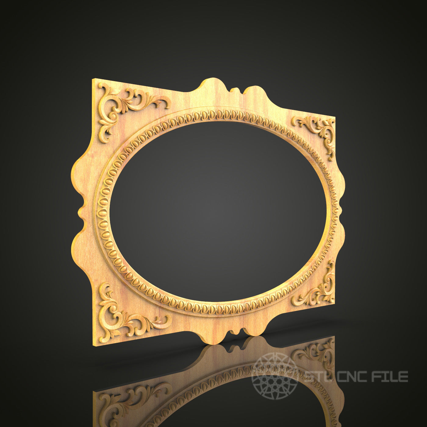 Classic Arched Wall Mirror Frame STL for CNC, Digital File for Router and Engraver