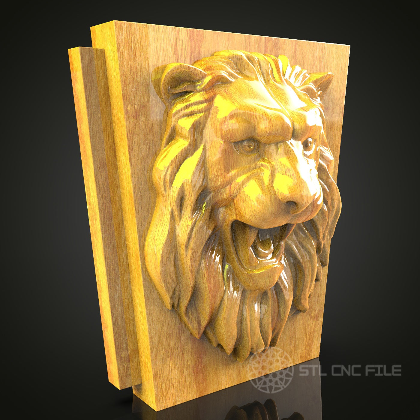 Ferocious Lion Roar STL Model, CNC Wood Carving File, Artcam Aspire Artistic Decor, Powerful Animal Wall Art, CNC Router Digital Design