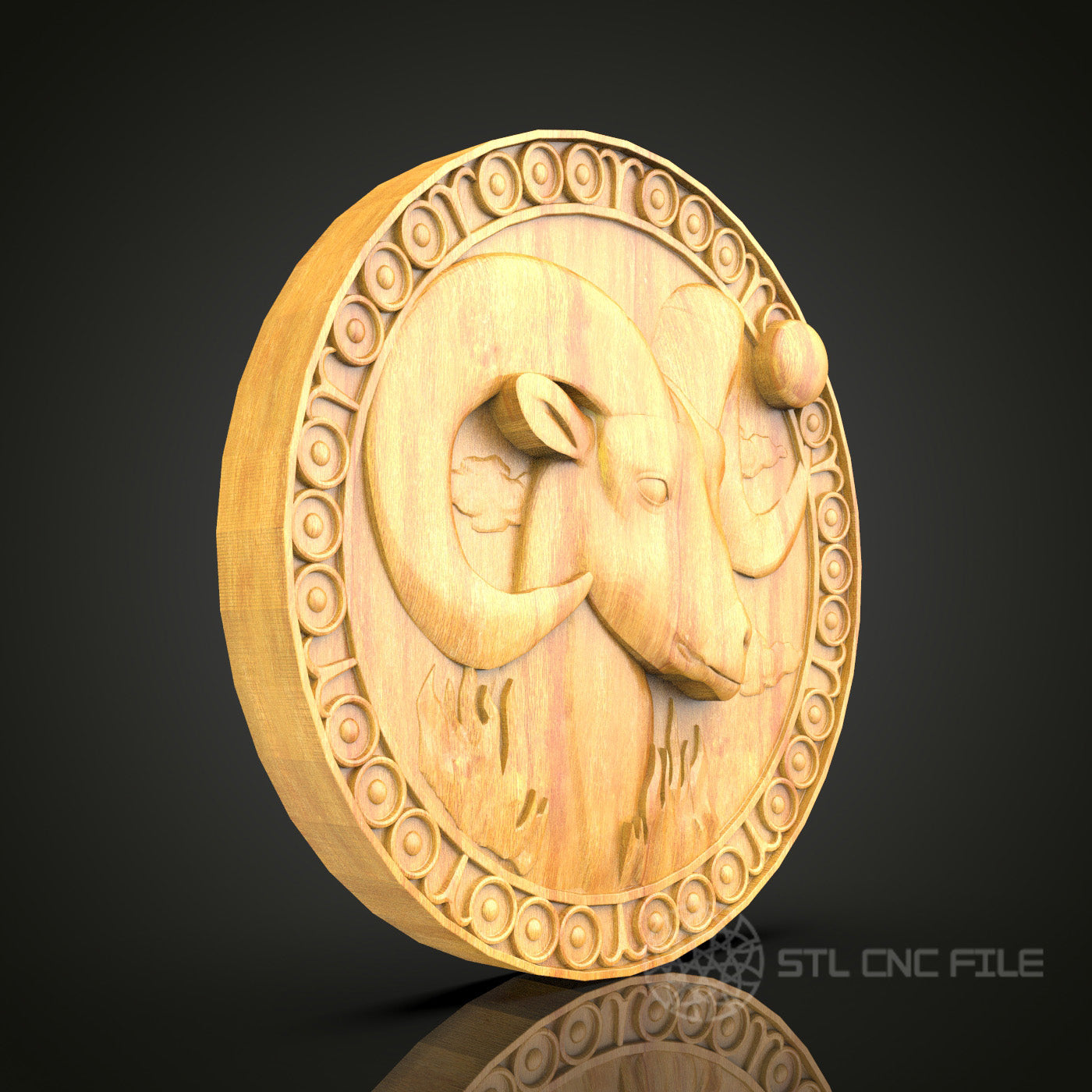 Capricorn Zodiac and Celestial STL Model for CNC EngravinAries Zodiac Wood Carving - CNC Engraved Wall Decor, Astrology Art, Perfect for Home and Officeg
