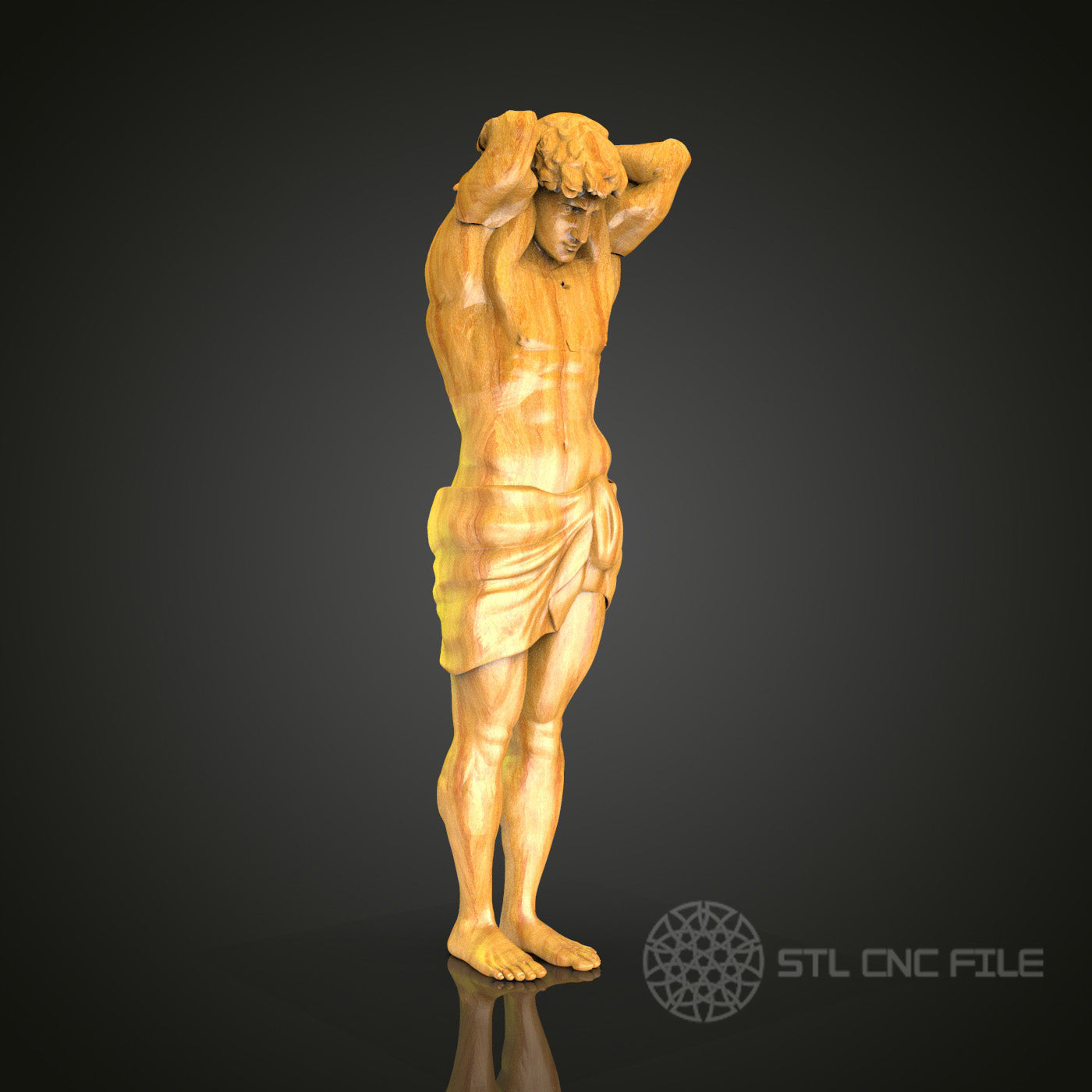Classic Atlas-Inspired Wooden Sculpture - STL Model for CNC Router, Artcam, Aspire Files, Wall Art
