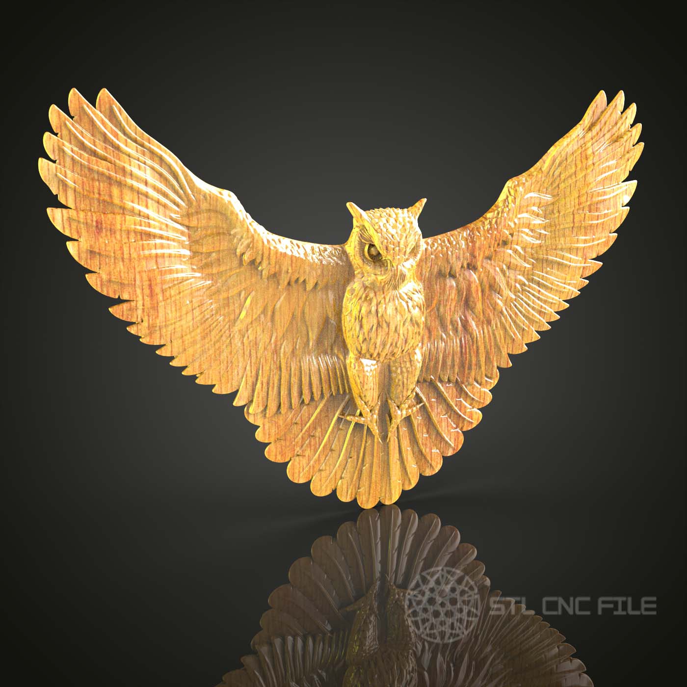 Charming Owl Sculpture STL File, CNC Engraving, Artcam & Aspire, Woodworking Art, Home Wall Decor